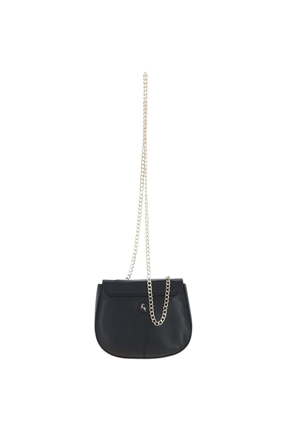 Black Real Leather with Chain Strap Small Cross Body Bag, Image 3 of 4