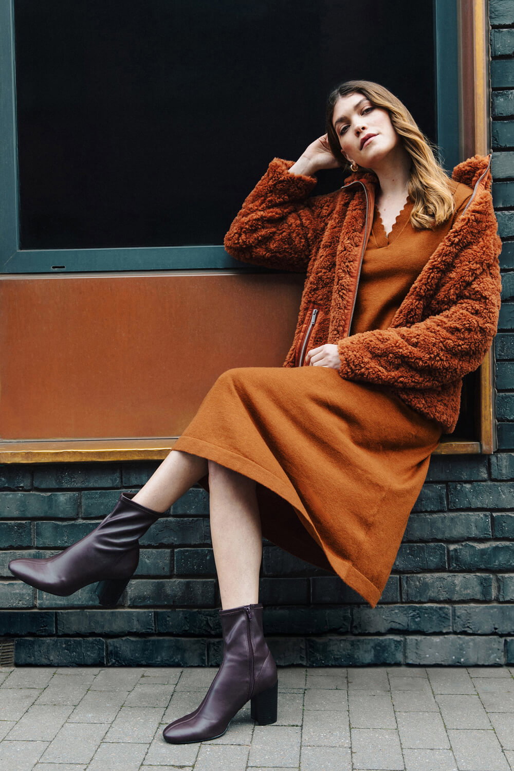 Brown Teddy Borg Jacket, Image 1 of 8