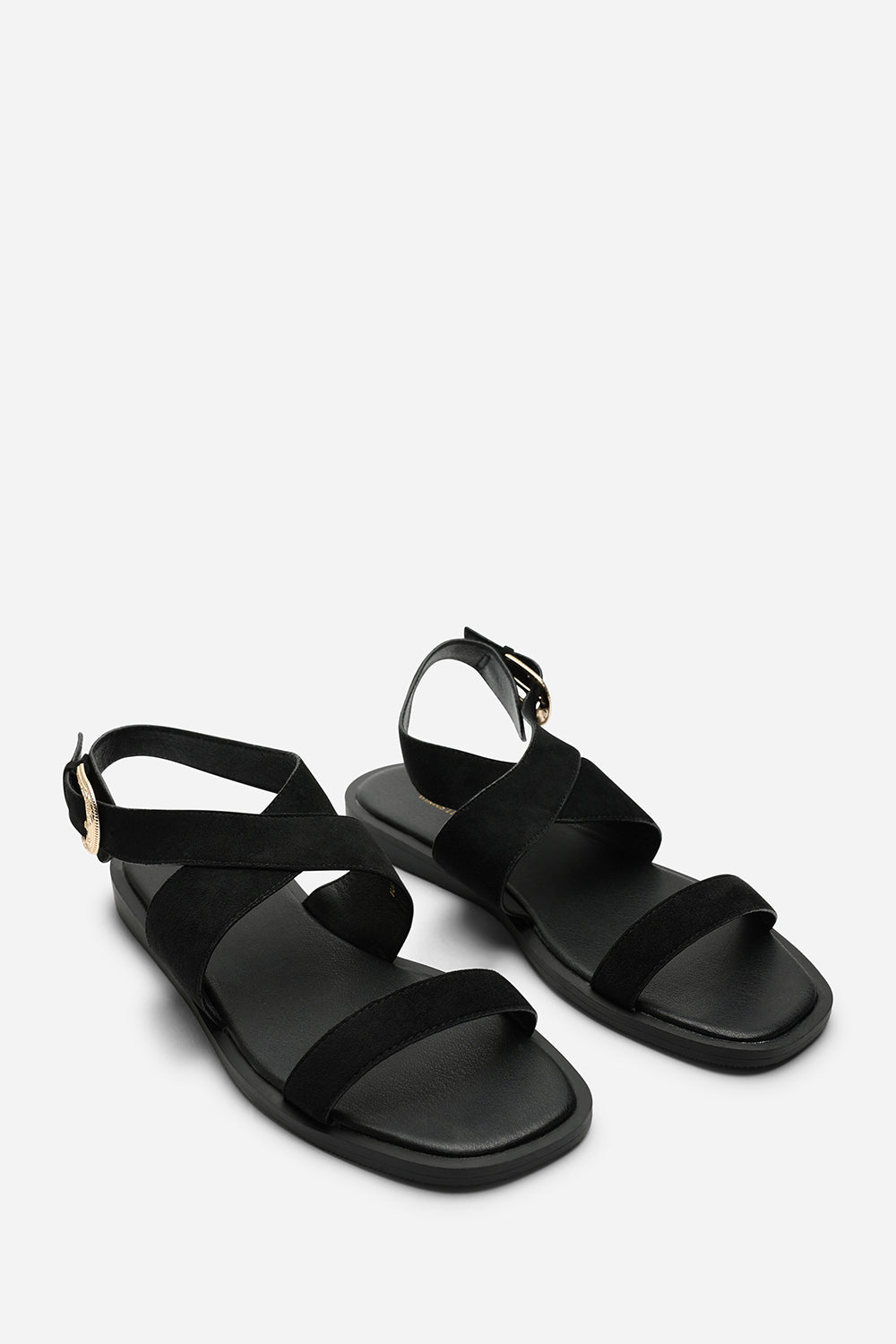 Black Canopy Cross Over Strap Sandal, Image 4 of 6
