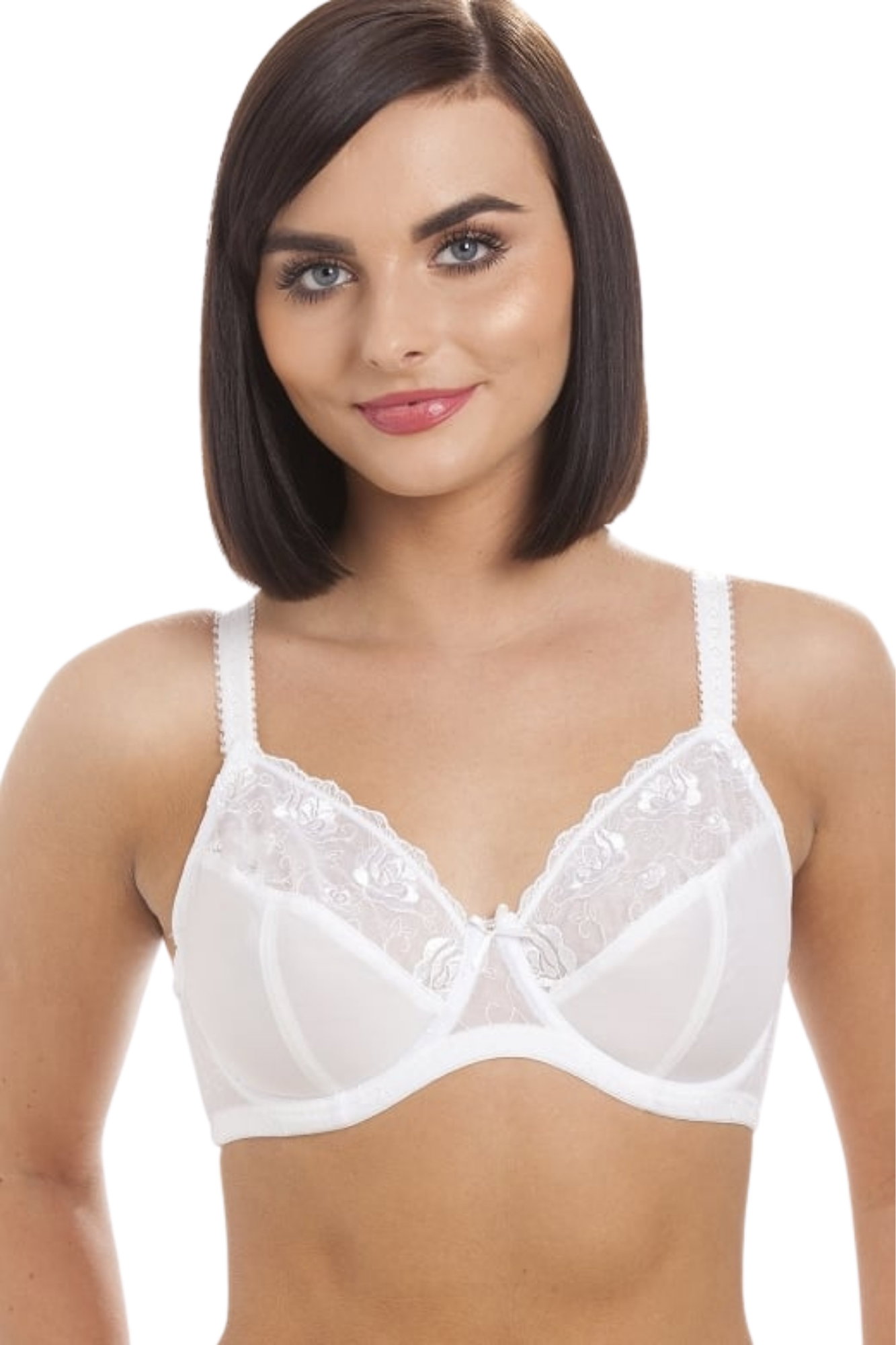 White Camille Lingerie White Underwired Non Padded Full Cup Bra, Image 1 of 5