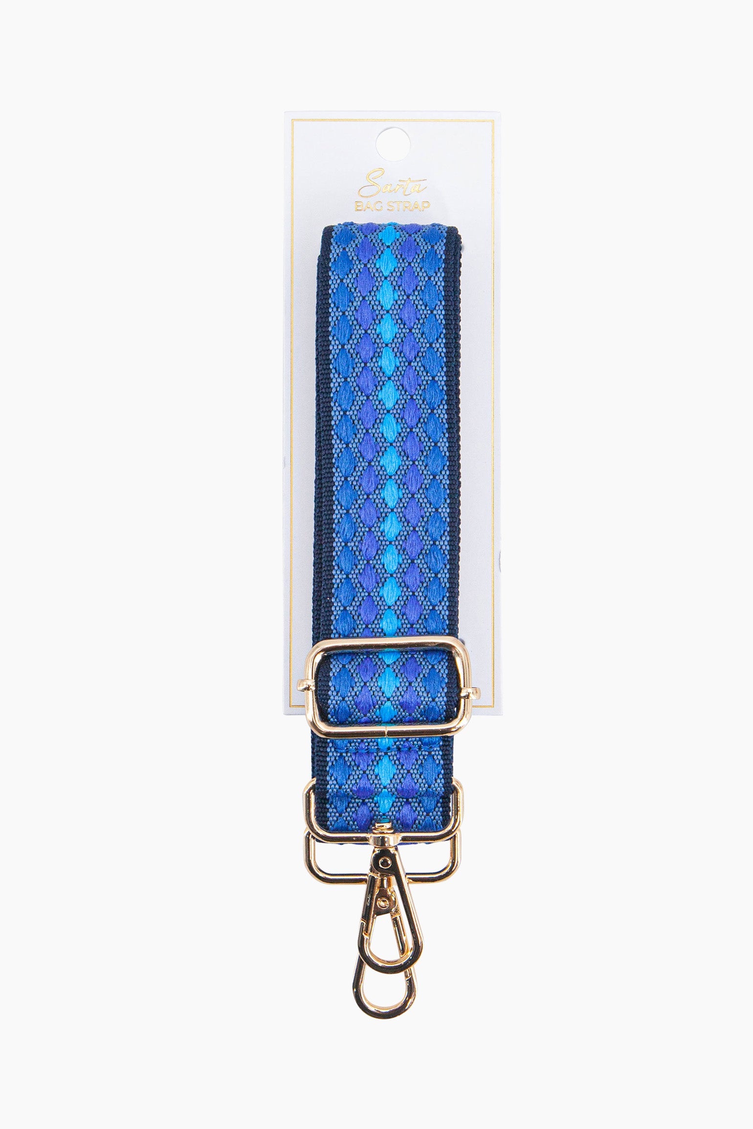 Blue Spotted Woven Wide Bag Strap, Image 4 of 4