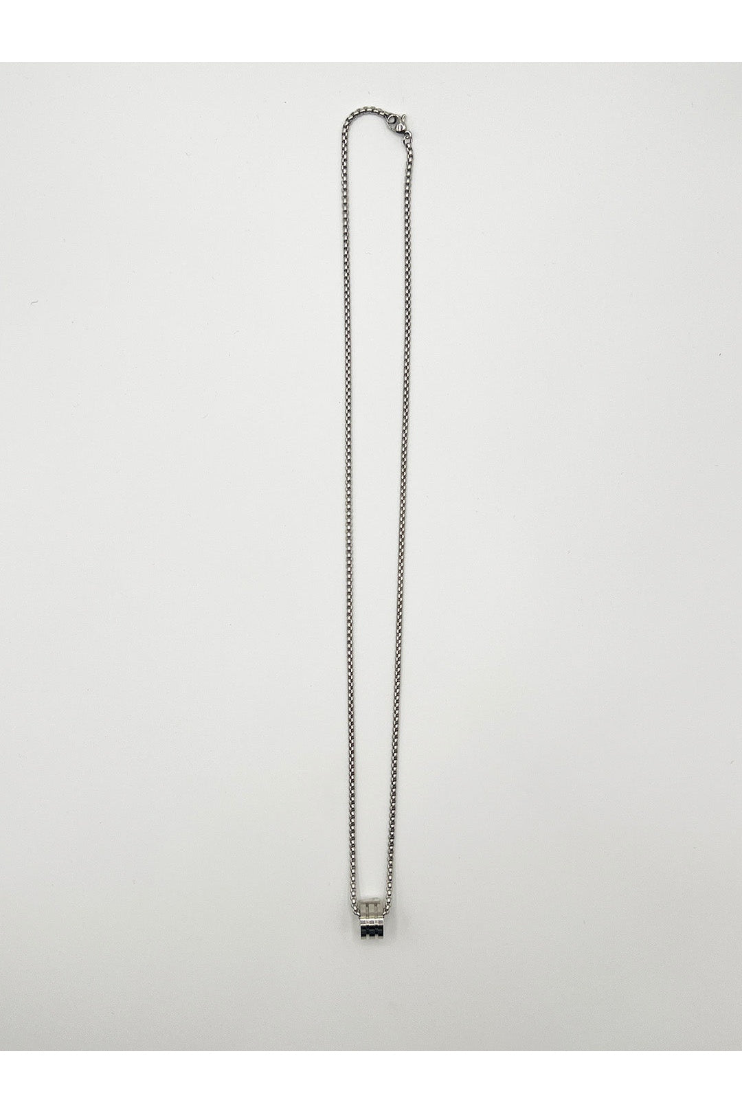 Silver Chain Necklace with Ring Charm, Image 4 of 5