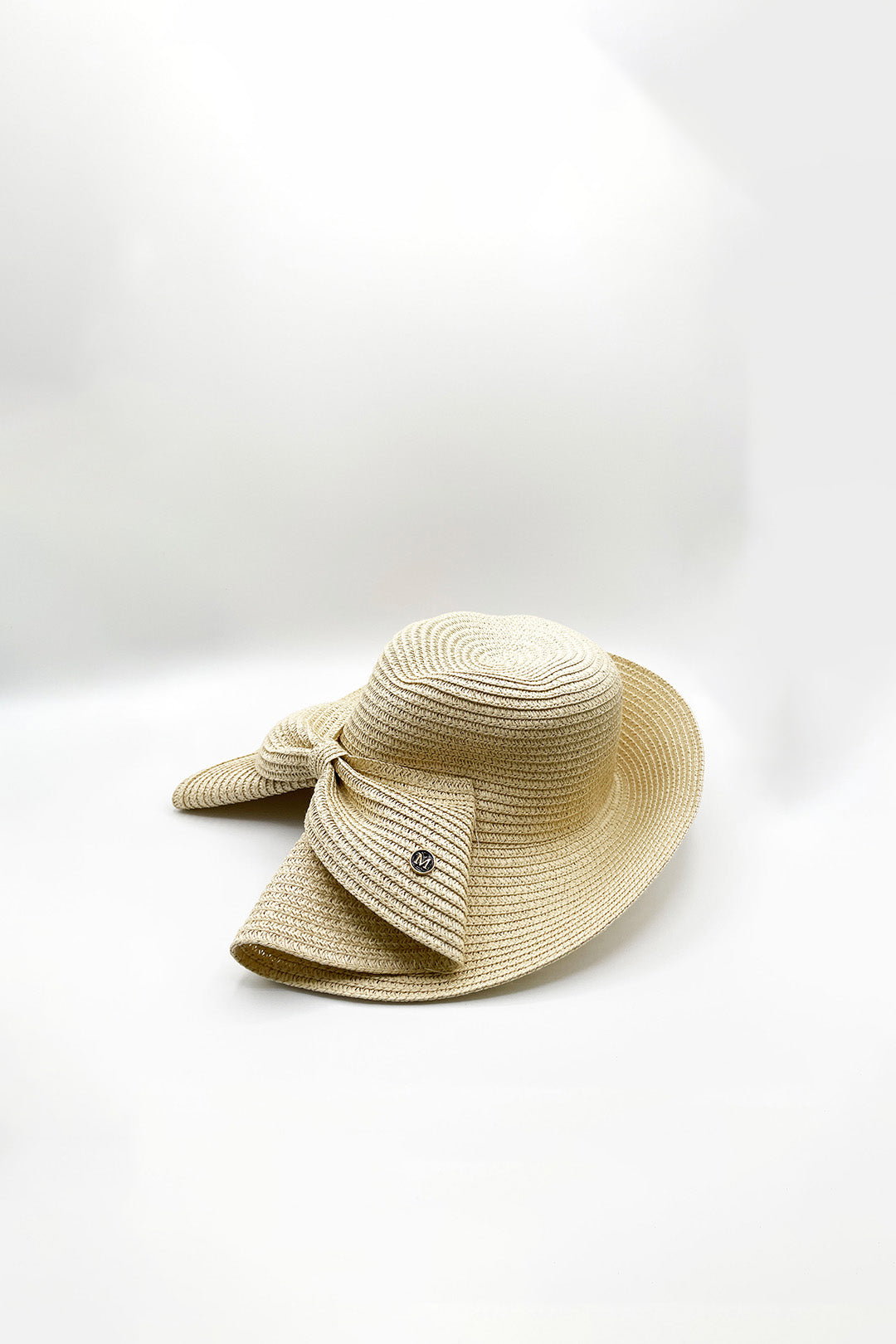 Beige Bow Foldable Summer Hat, Image 4 of 4