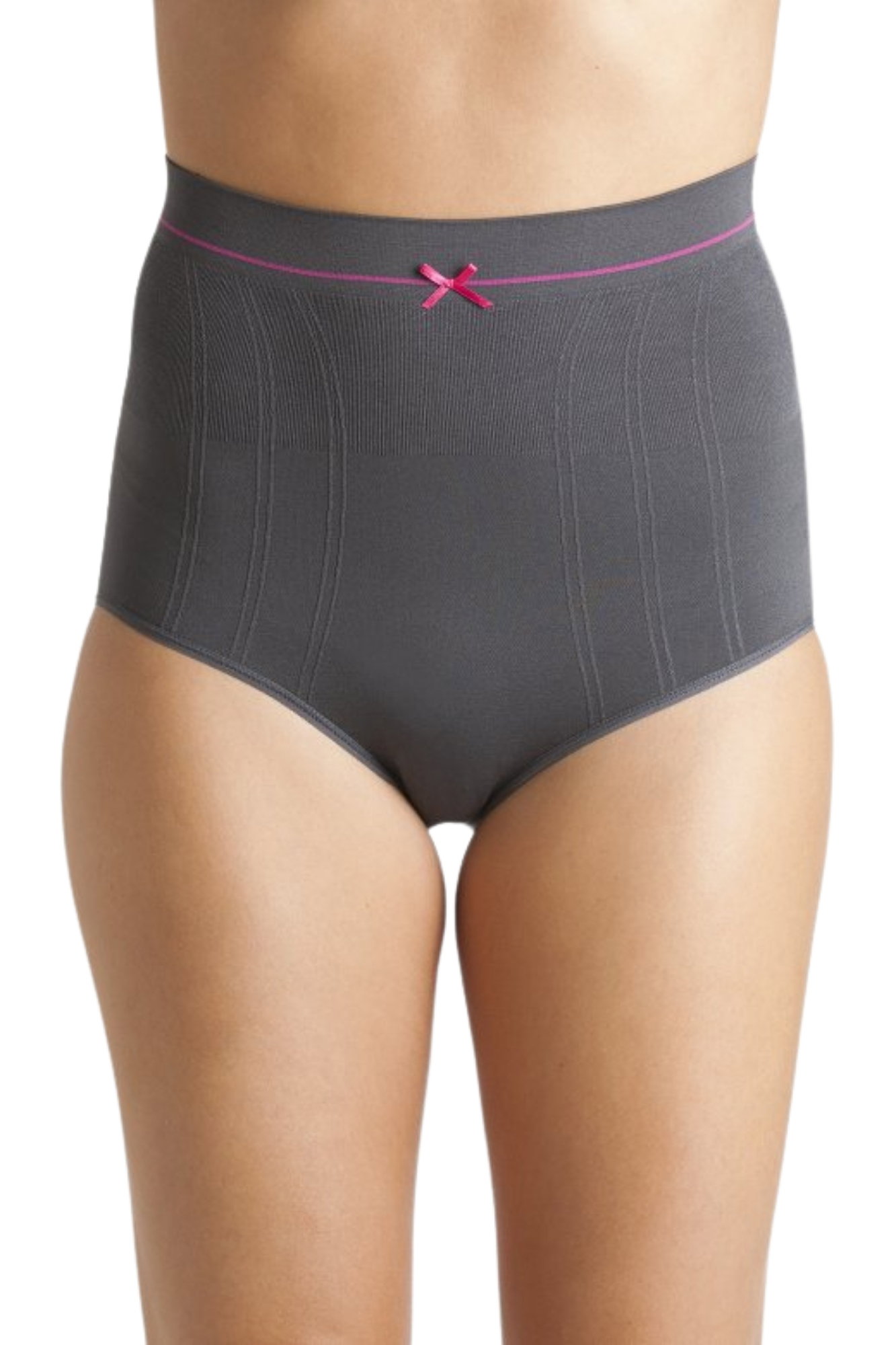 Grey 2 Pack Seamless High Waist Briefs, Image 1 of 4