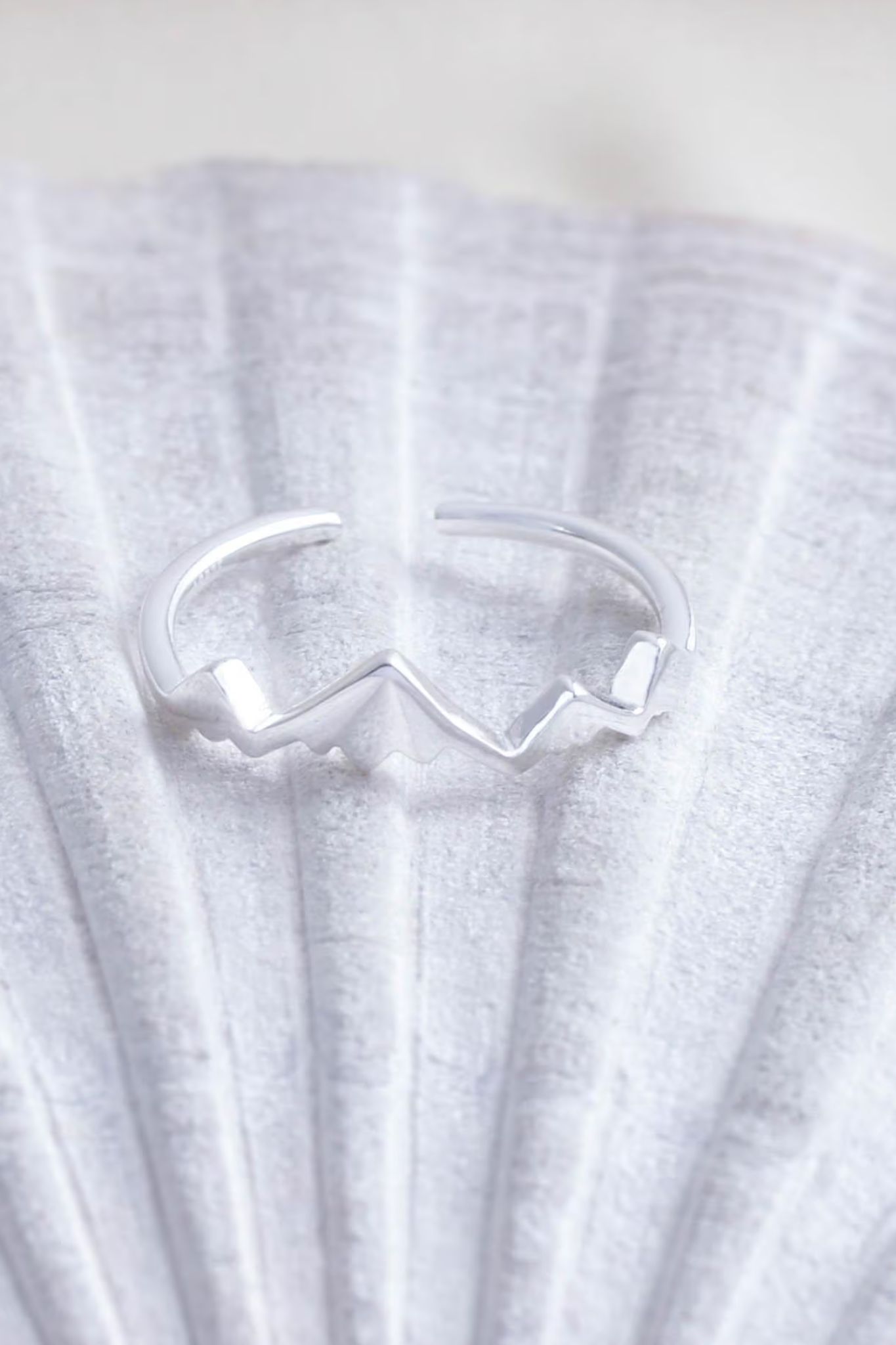 Silver Sterling Silver Mountain Ring Adjustable, Image 3 of 3