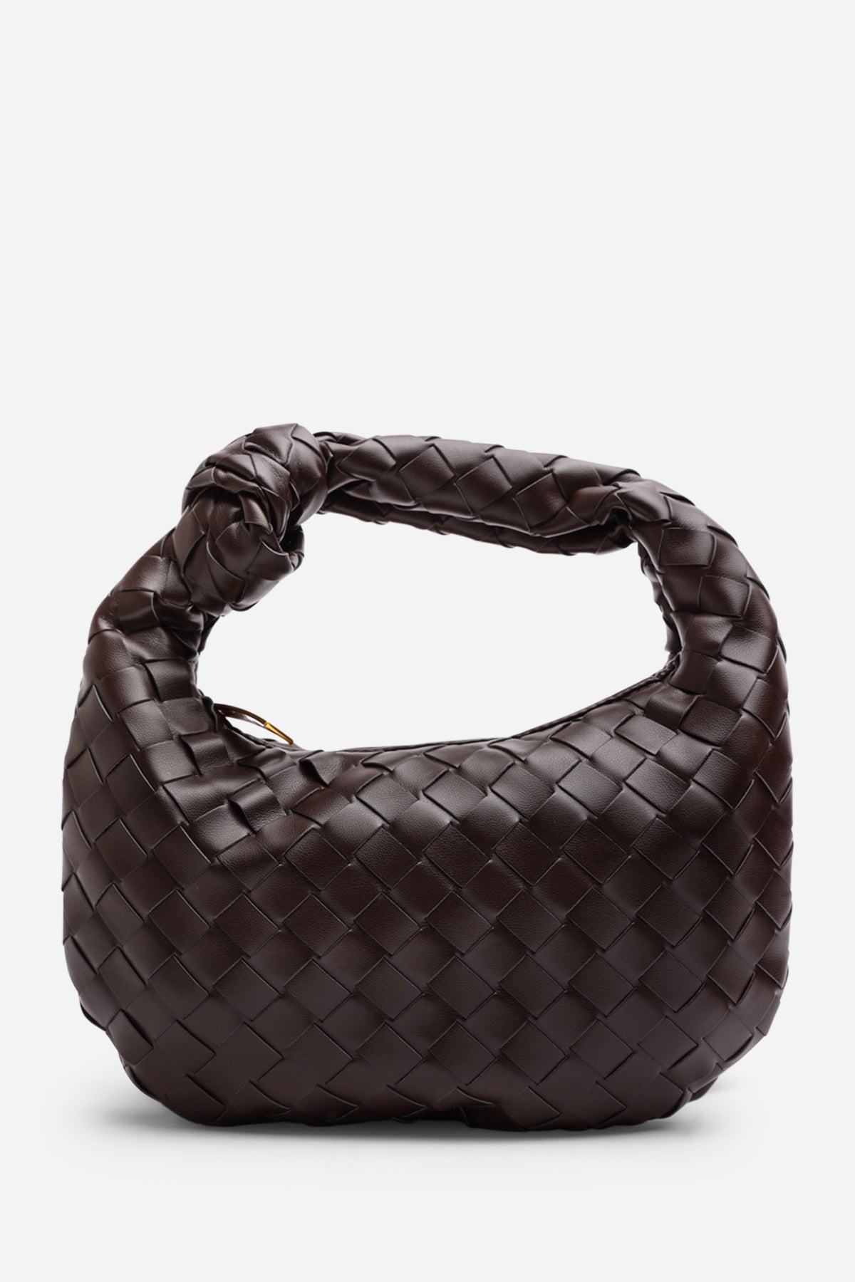 Dark Brown Aura Classic Woven Hobo Bag, Image 3 of 6