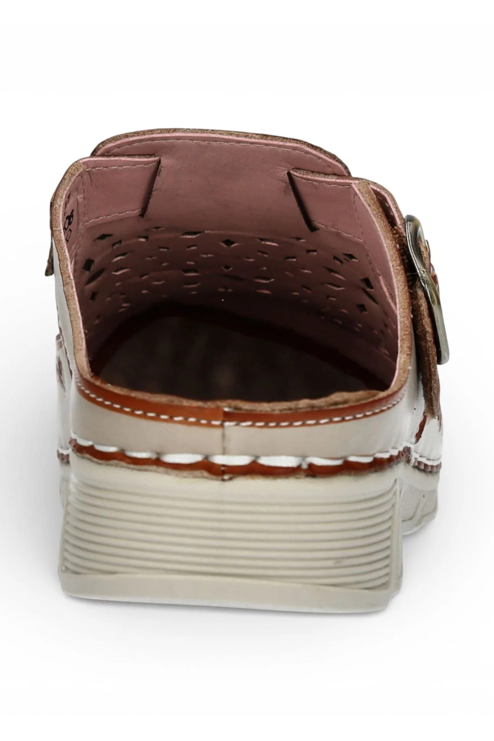 Beige Womens Cushioned Wedge Sandals-DORRY-01, Image 6 of 7