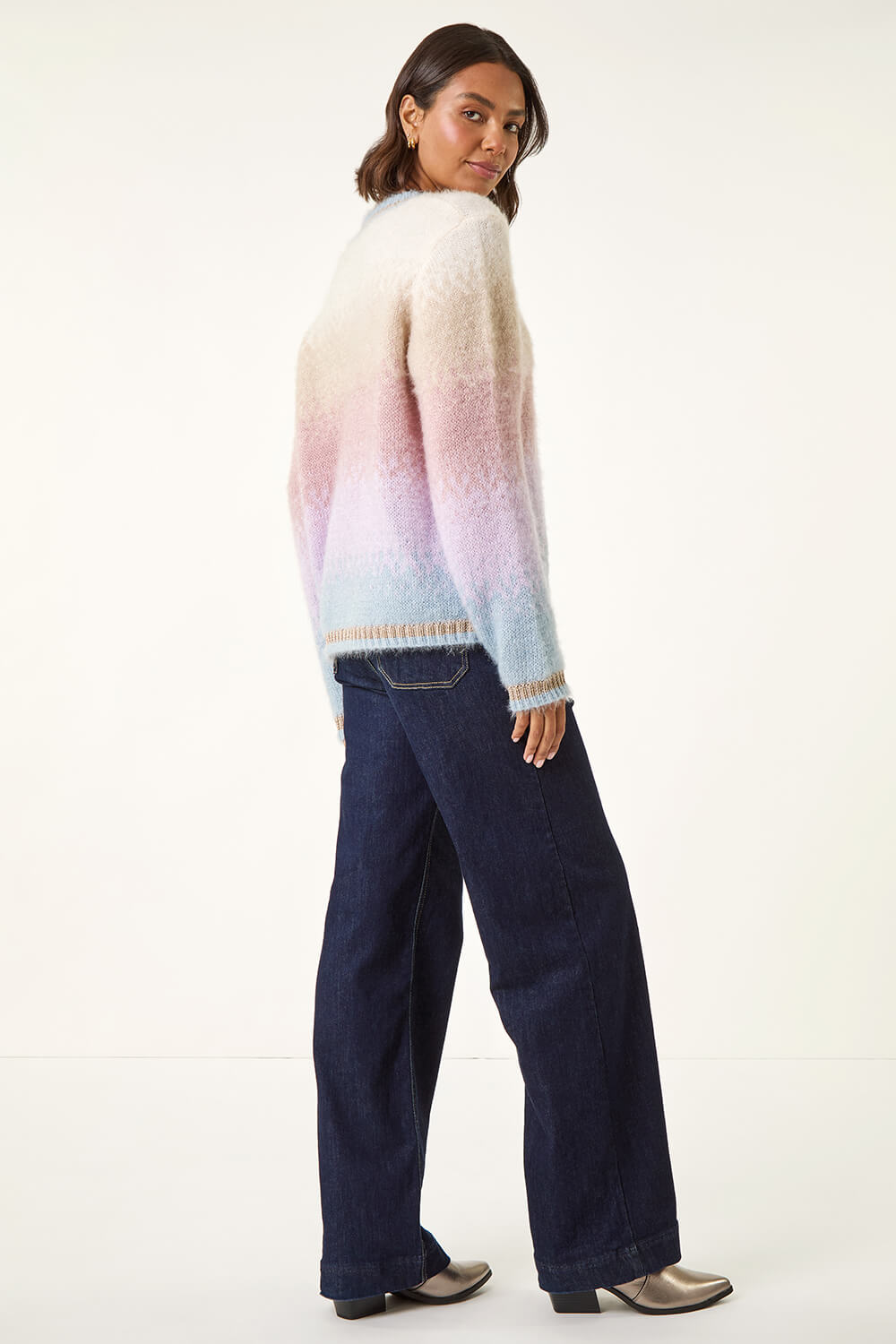 Neutral Ombre Tinsel Knit Jumper, Image 5 of 7