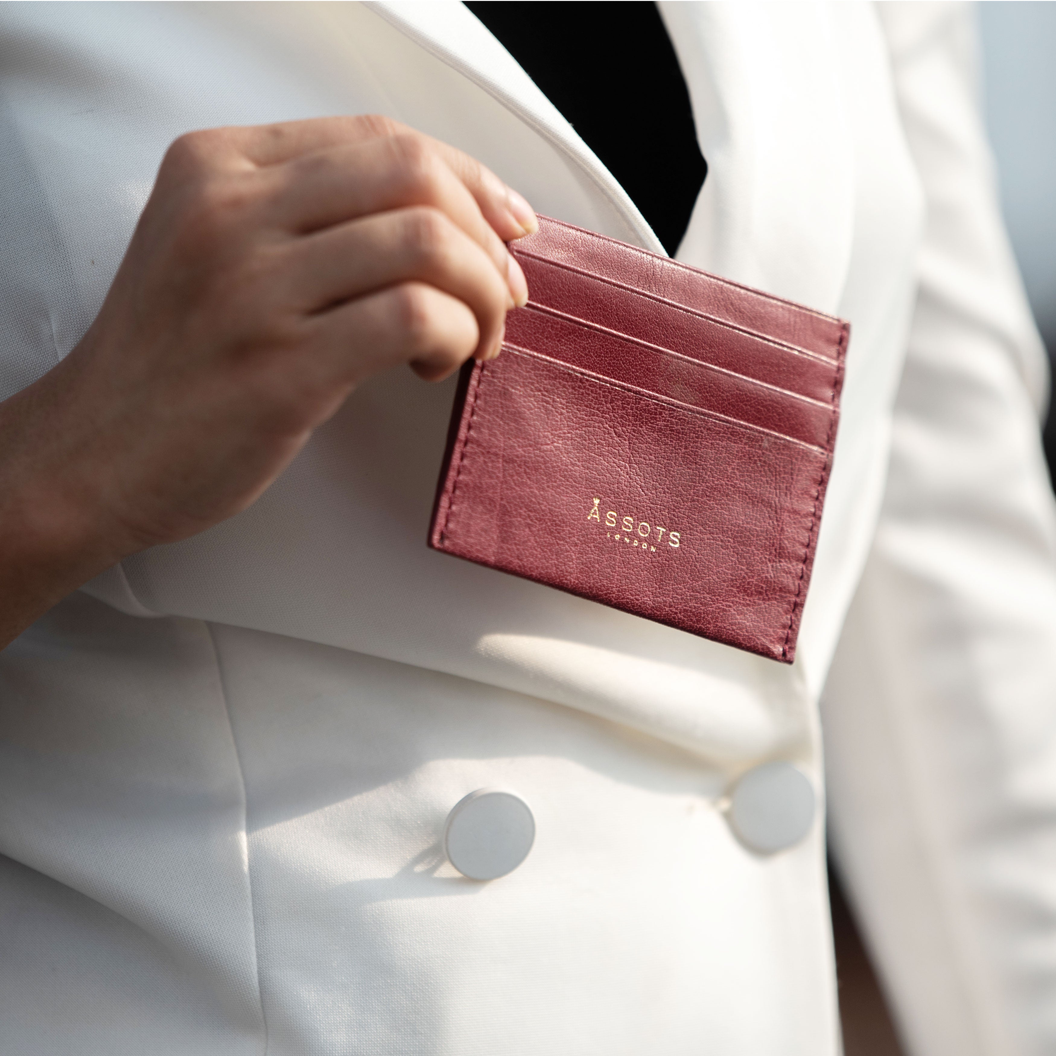 Red 'FANN' RFID Real Leather Credit Card Holder, Image 2 of 4