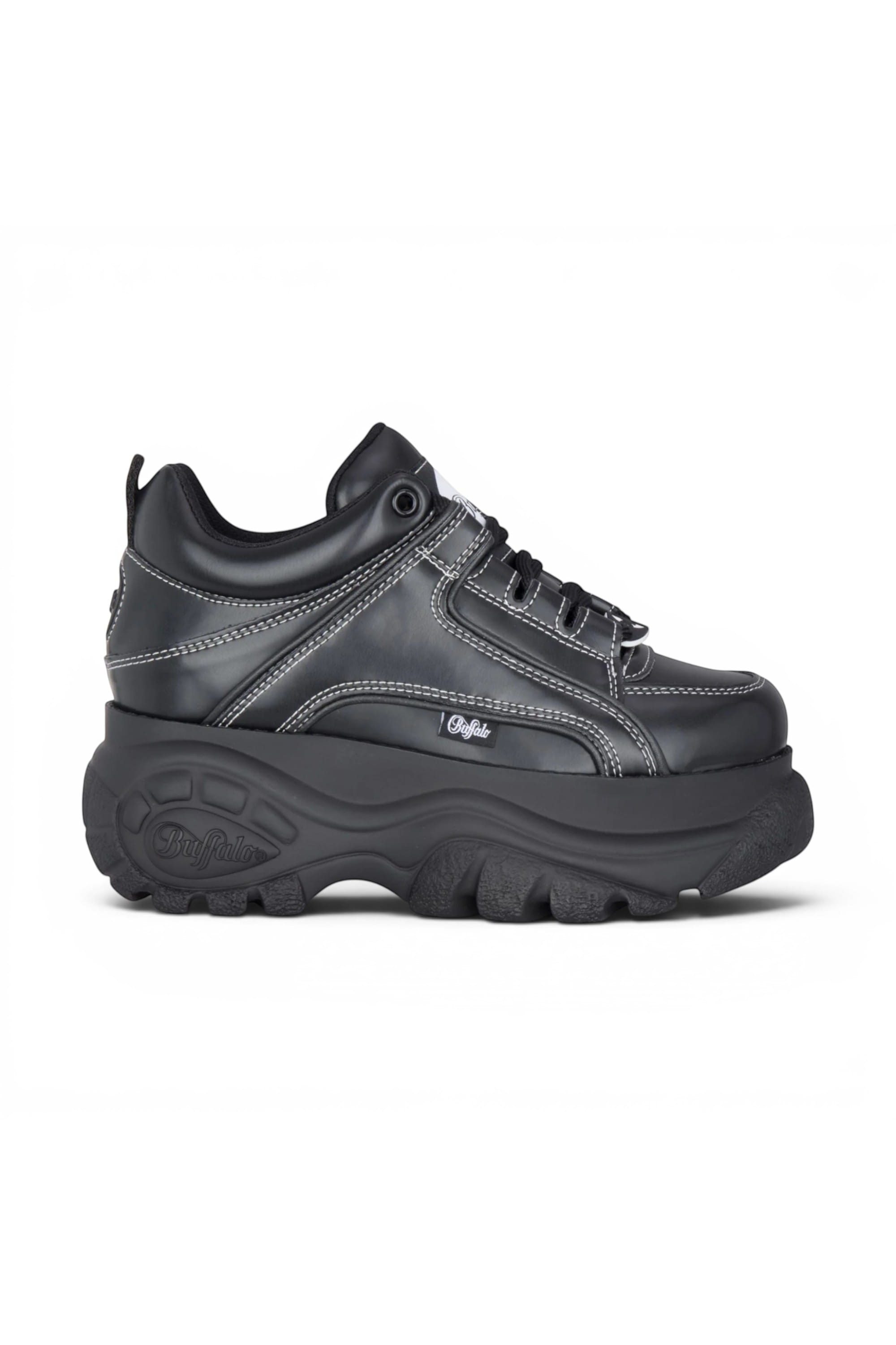 Black Womens Platform Fashion Trainers 1339-14, Image 1 of 6
