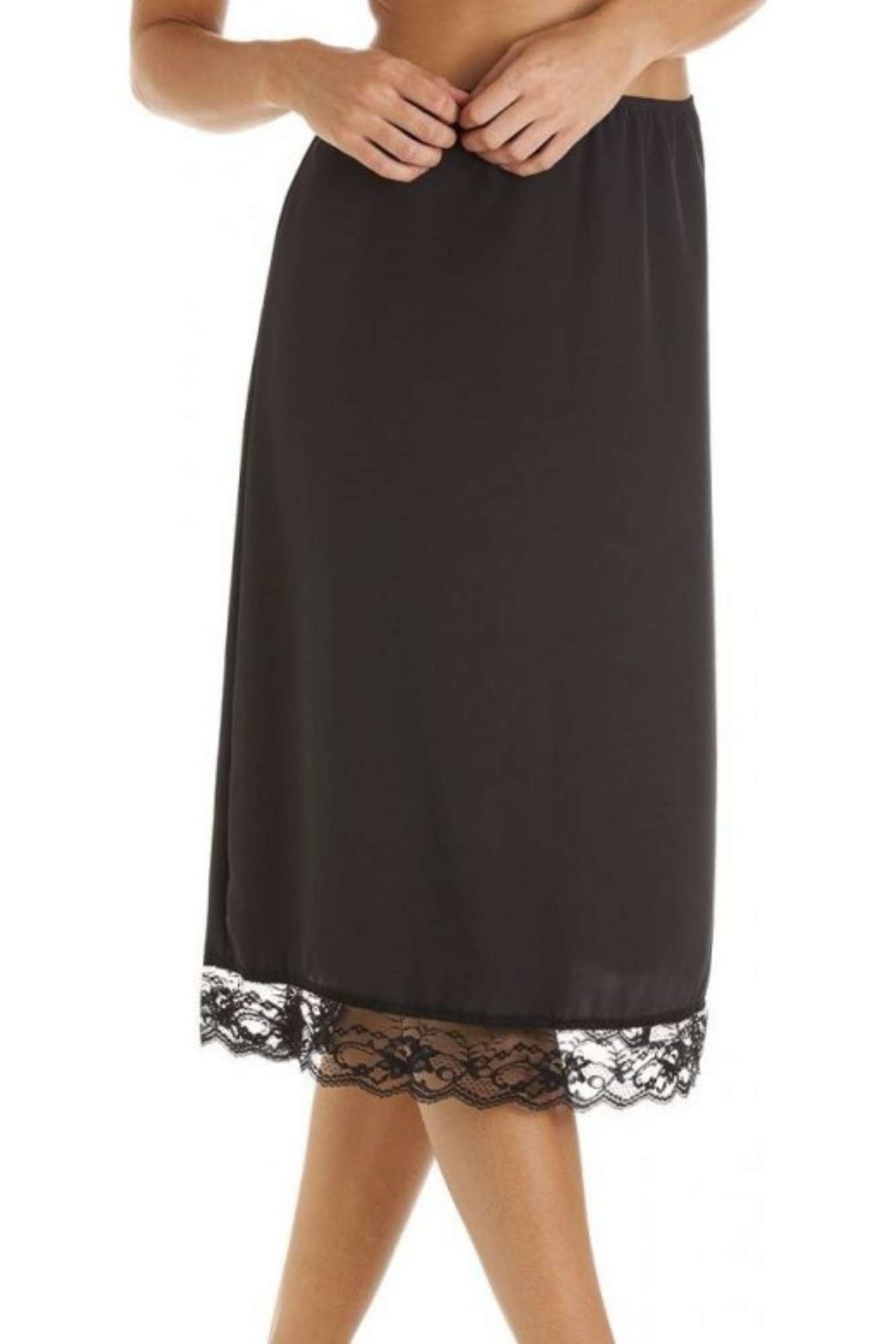 Black Camille Lingerie Black 26" Length Underskirt Slip, Image 4 of 5
