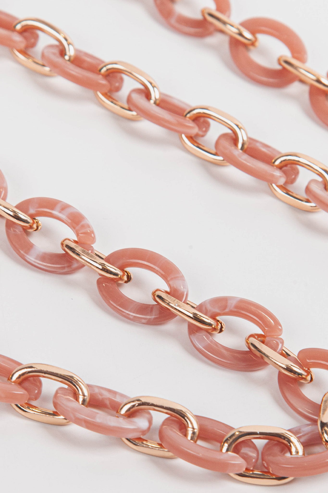 Pink Sarta Pink Marbled Oval Link Acrylic Bag Strap, Image 1 of 3