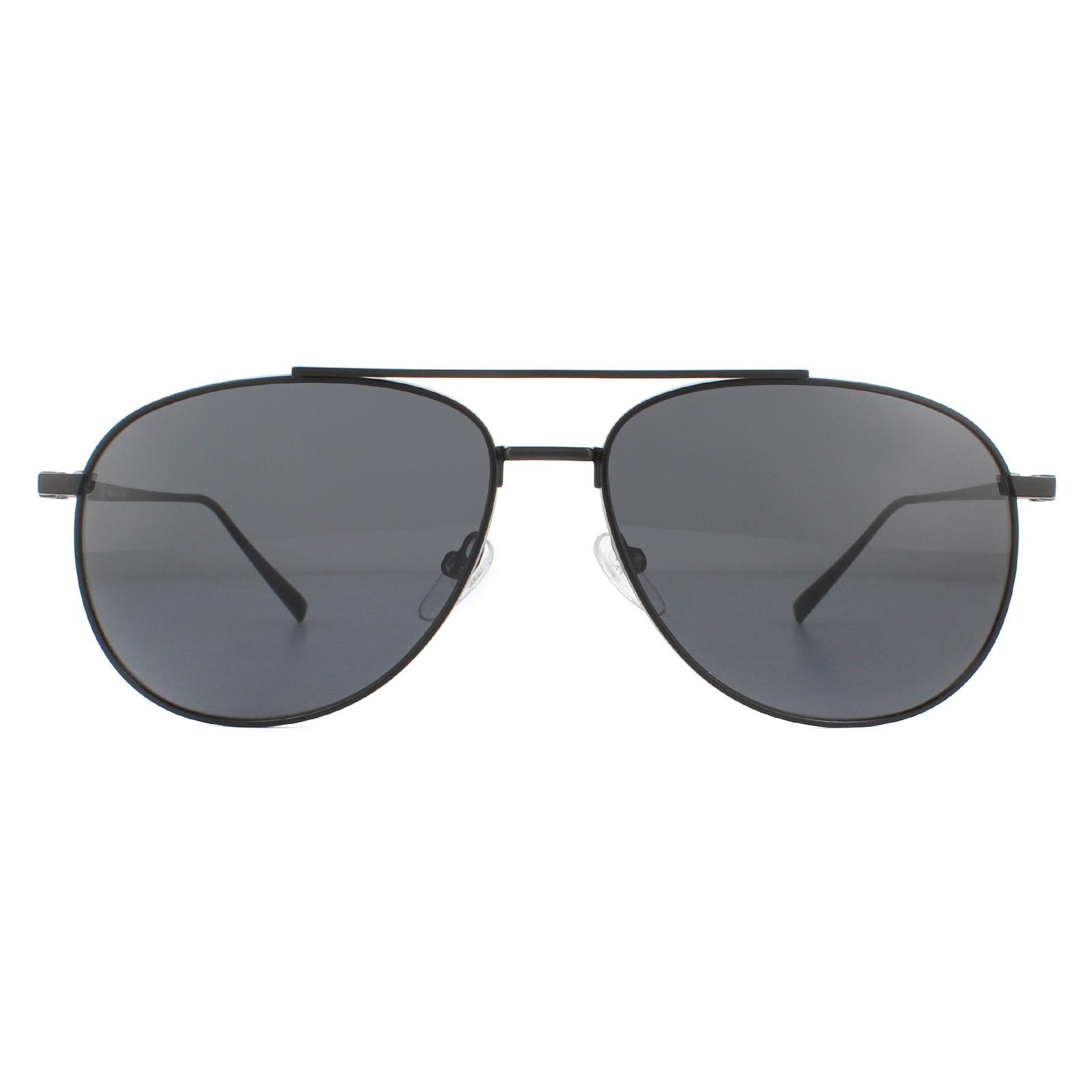 Black Salvatore Ferragamo Black Aviator Matte Black Grey Sunglasses, Image 1 of 4