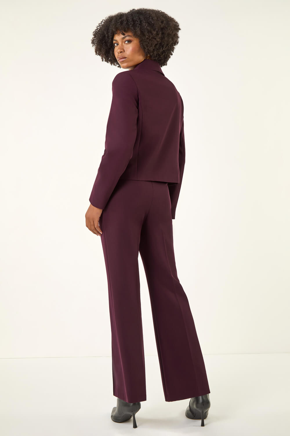 Burgundy Smart Buttoned Pocket Jacket, Image 4 of 6