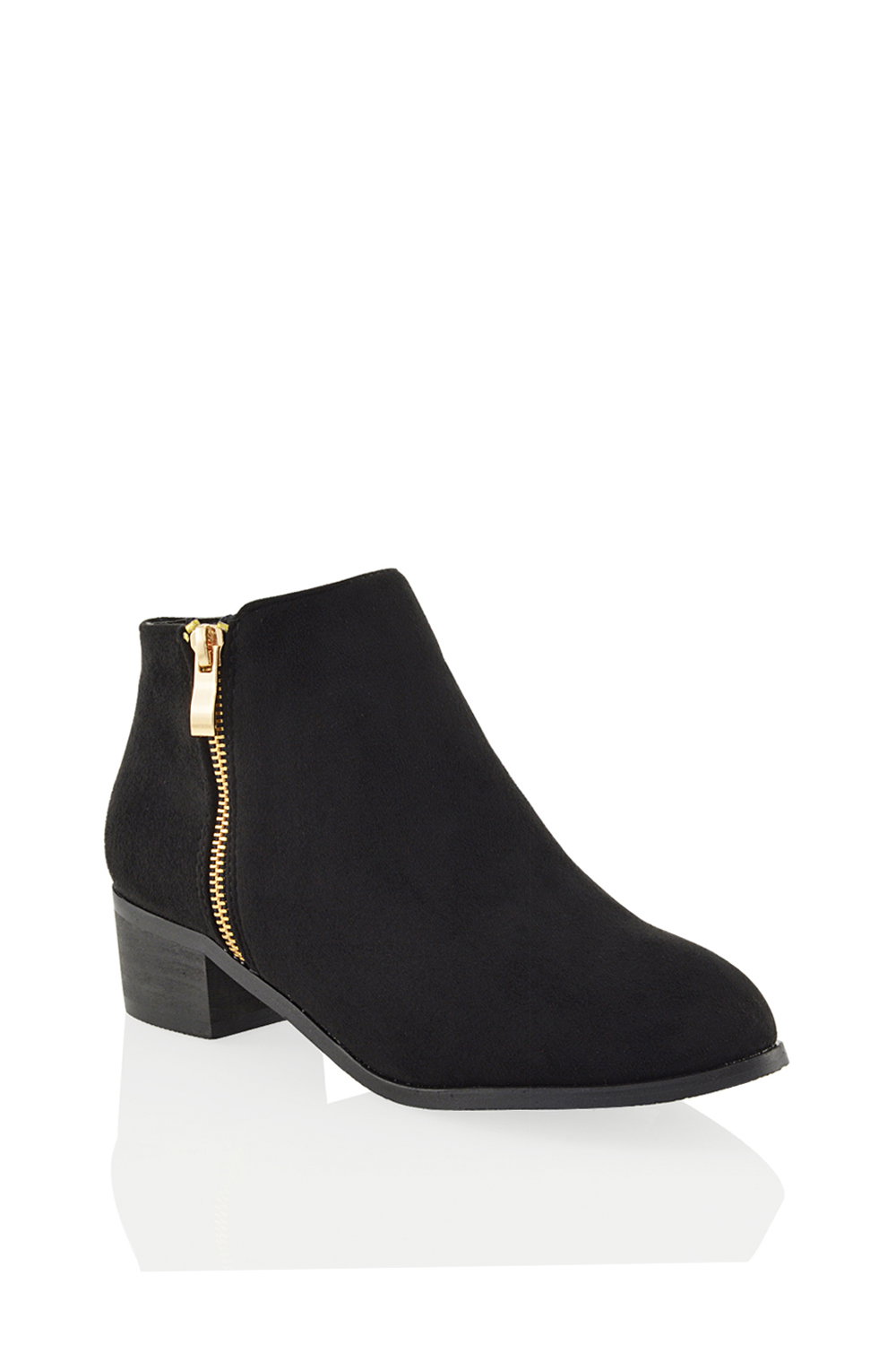 Black XY LONDON Black 'Alberto' Low Heel Zip Up Ankle Boots, Image 3 of 4