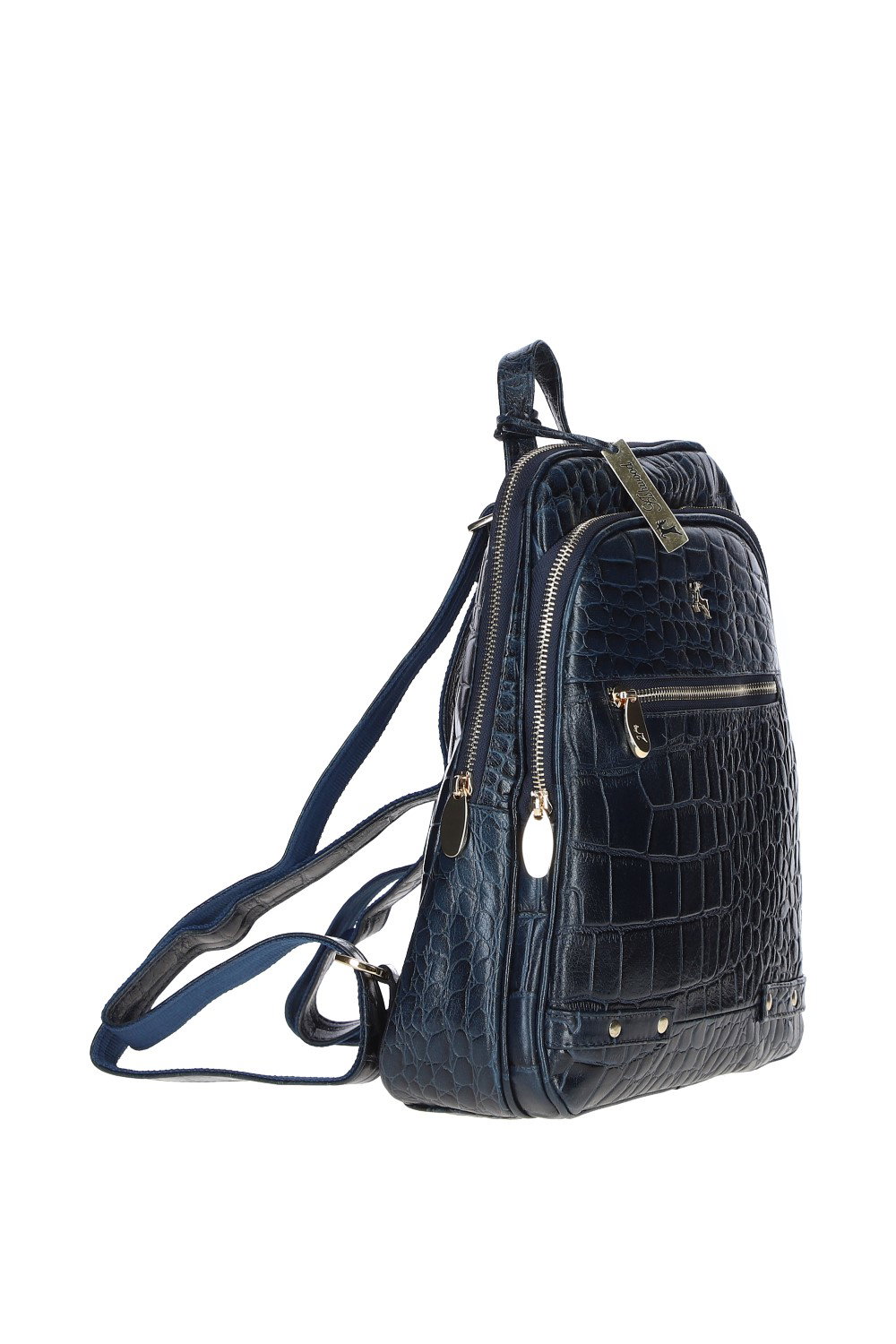 Navy 'Camilla' Real Leather Backpack, Image 2 of 4