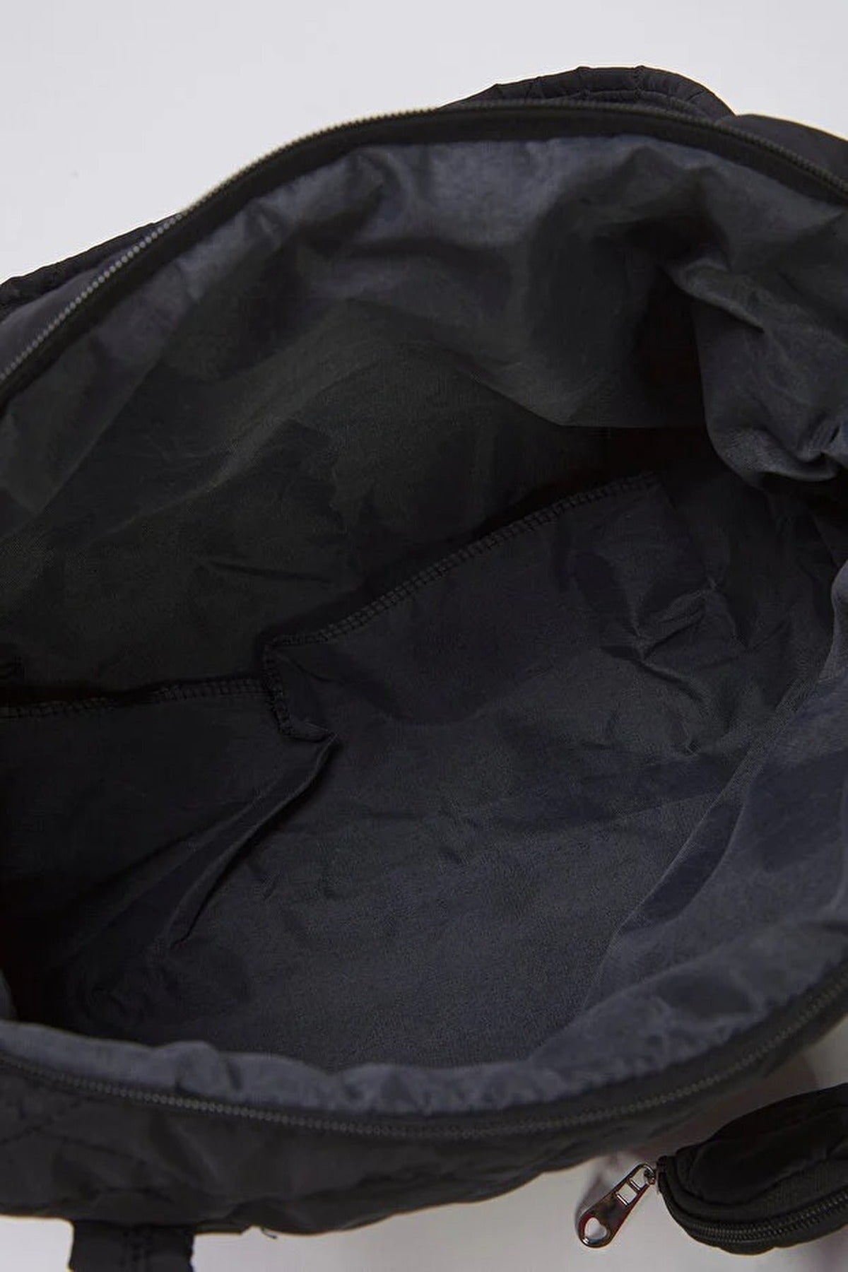 Black Quilted Nylon Tote Bag with Detachable Purse, Image 4 of 5