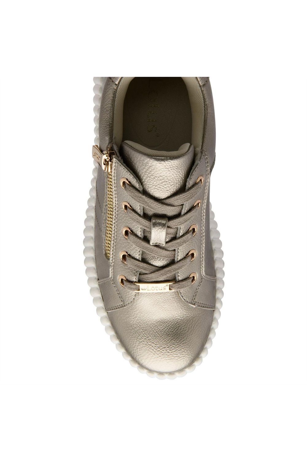 Gold Kora Leather Trainers, Image 4 of 4