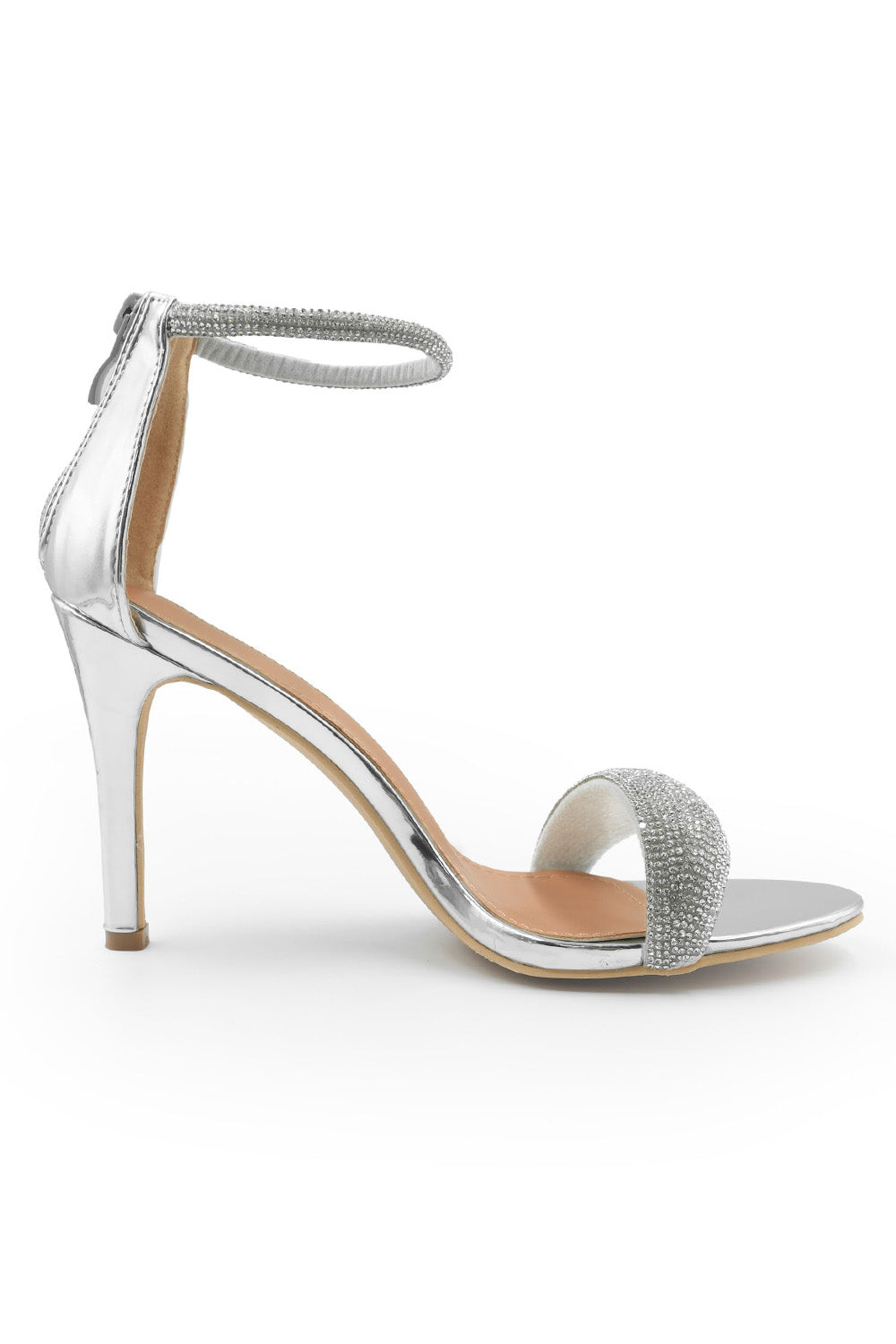 Silver Where's That From Silver 'Sabra' High Heel Sandals, Image 4 of 5