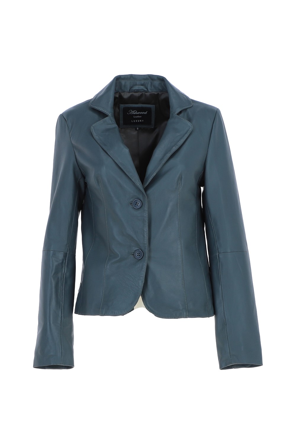 Grey Ashwood Leather Grey 'Angelica' Real Leather Two Button Blazer, Image 2 of 5