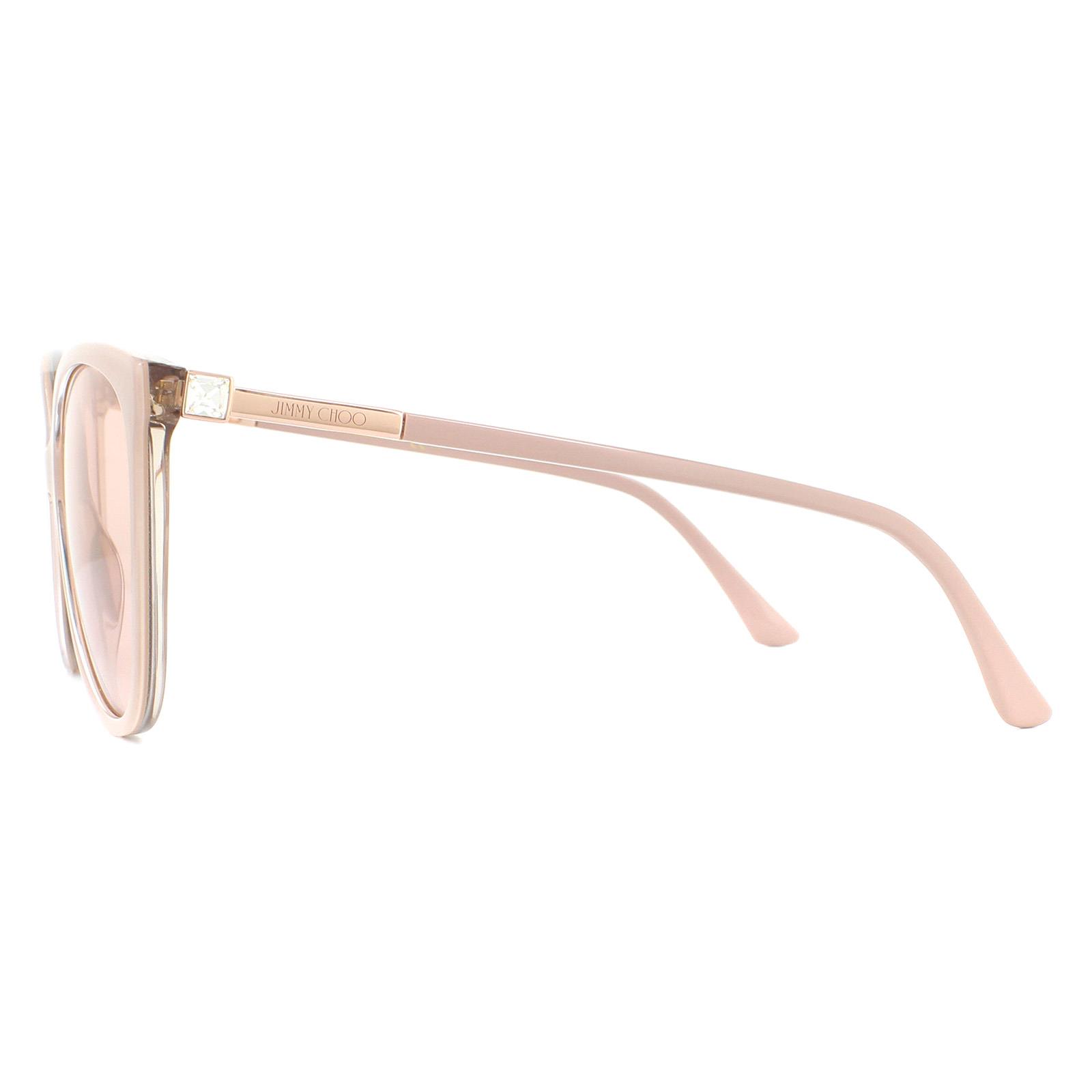 Pink Cat Eye Nude Glitter Gold Mirror Sunglasses, Image 3 of 4
