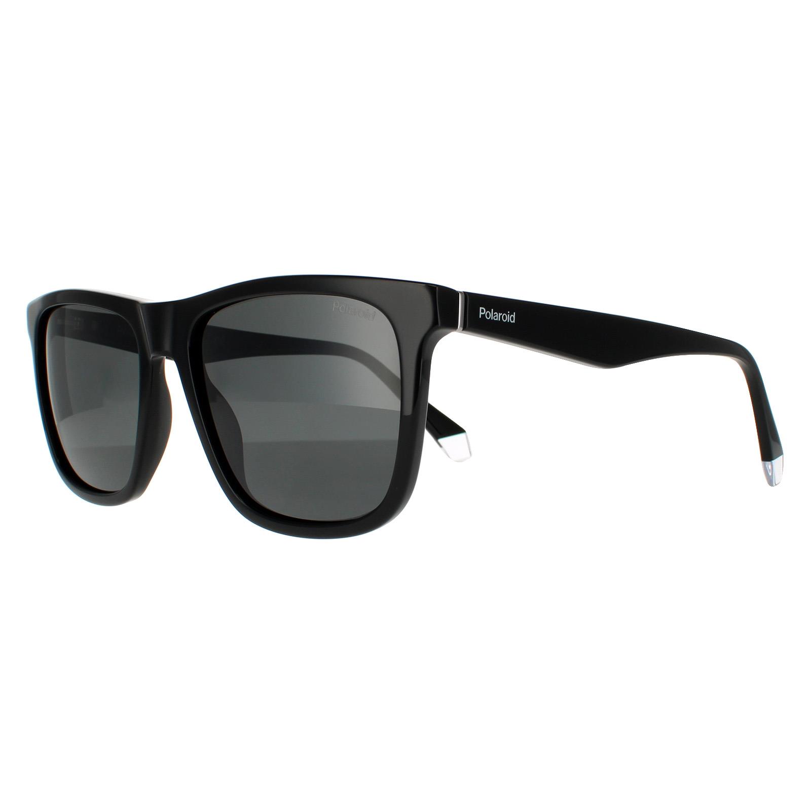 Black Polaroid Black Square Black Grey Polarized Sunglasses, Image 2 of 4