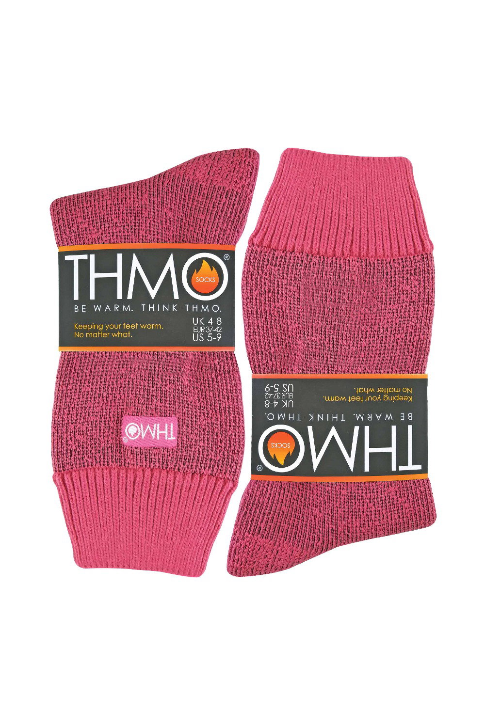 Pink Ladies Thick Winter Thermal Socks with Seamless Toe, Image 2 of 3