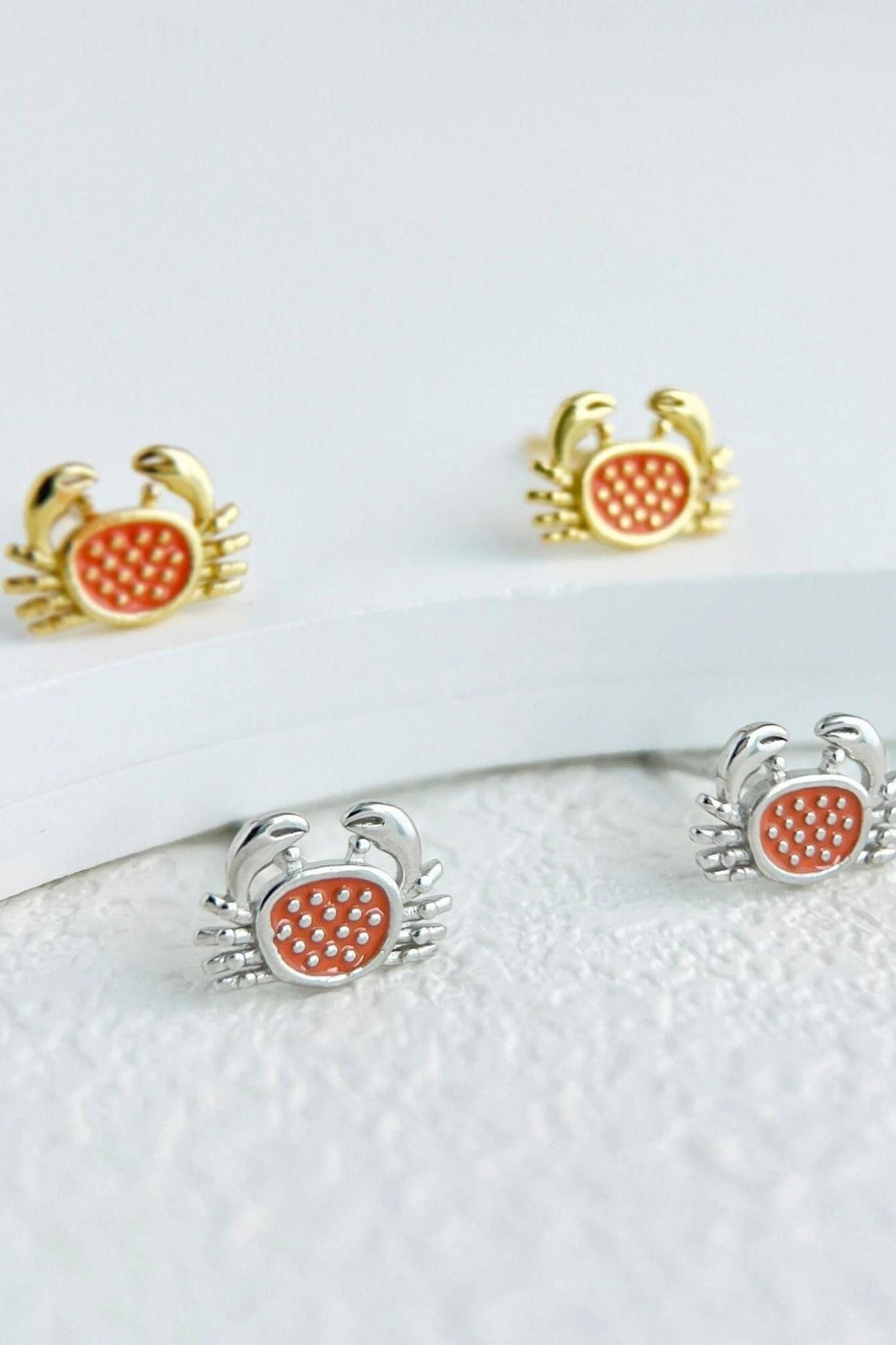 Multi Mia Gioielli Multi Sterling Silver Crab Stud Earrings, Image 1 of 2