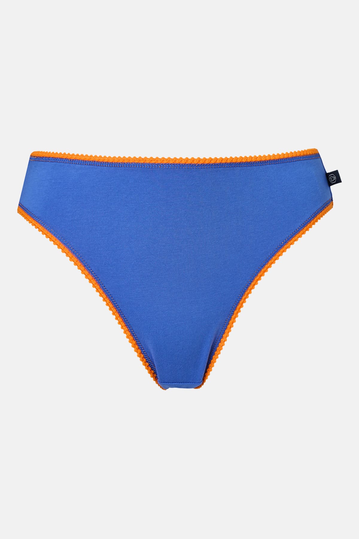 Midnight Blue British Boxers Midnight Blue Pack of Three "Citron Blue" Cotton High Leg Knickers, Image 3 of 7