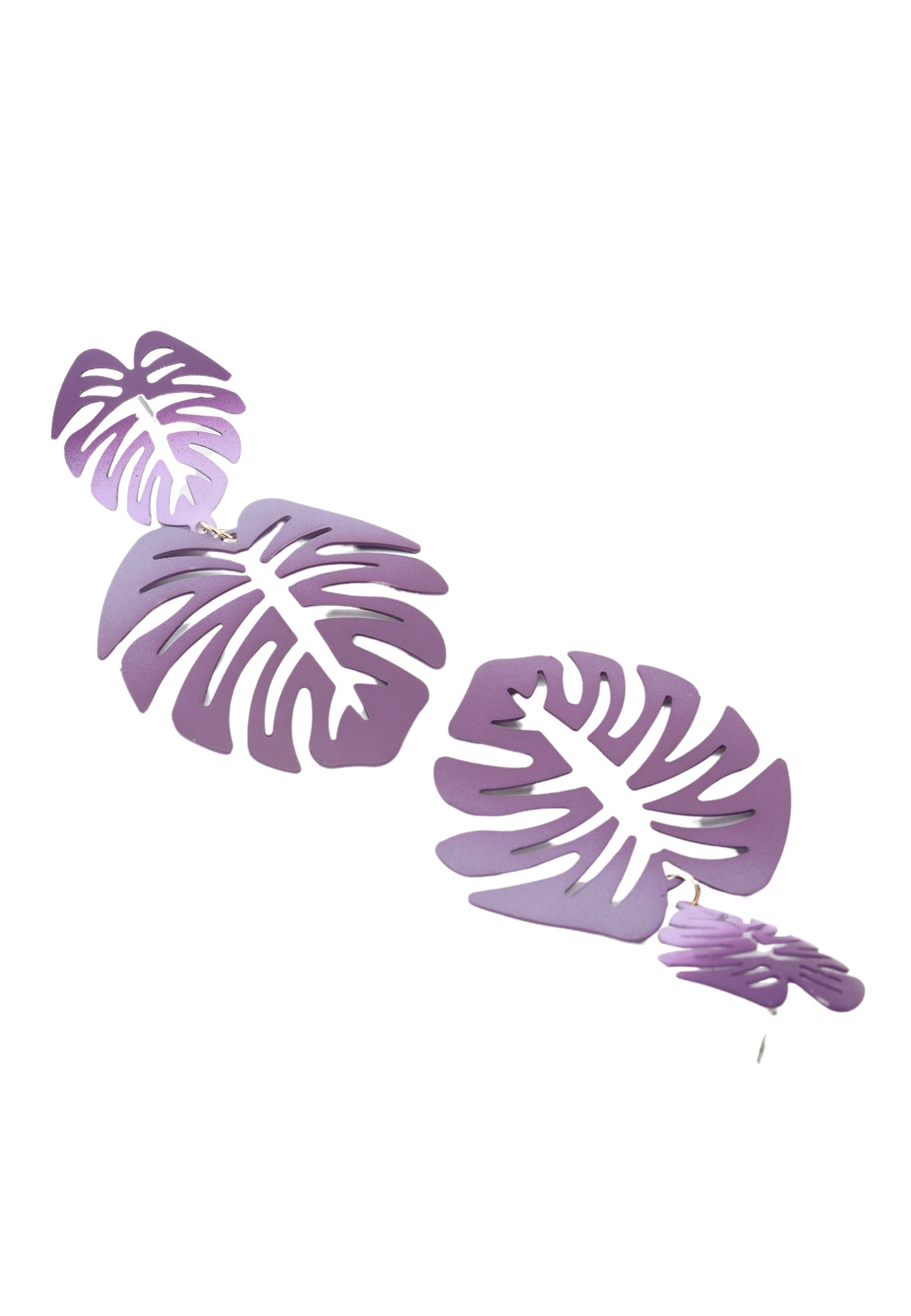 Lilac AVANT-GARDE PARIS Lilac Green Palm Leaf Dangle Earrings, Image 3 of 5