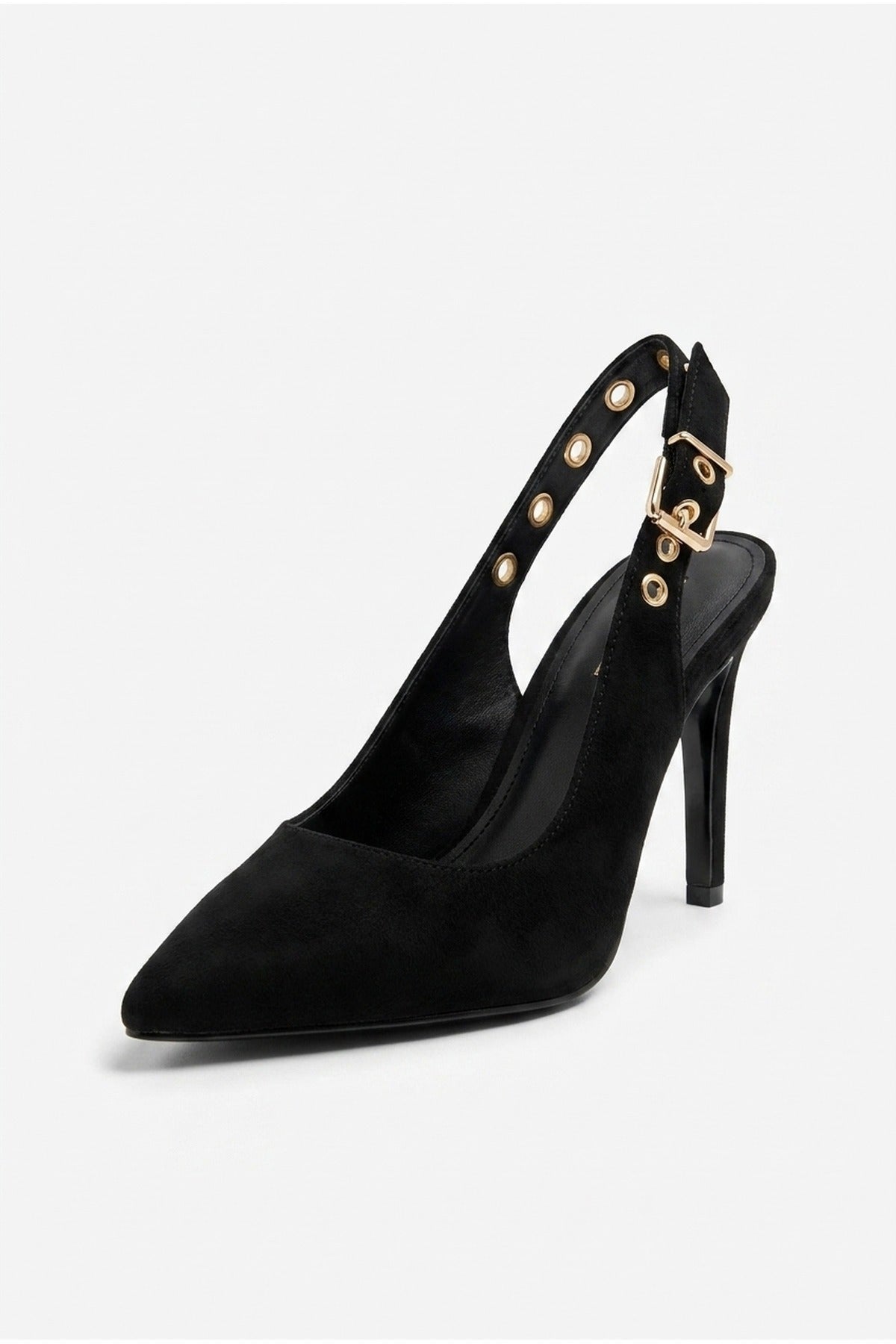 Black Anais Faux Suede Pointed Toe Heels, Image 2 of 4