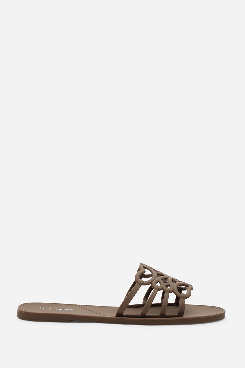 Chocolate Emiliana Matte Cut Out Jelly Flat Sandals, Image 2 of 6
