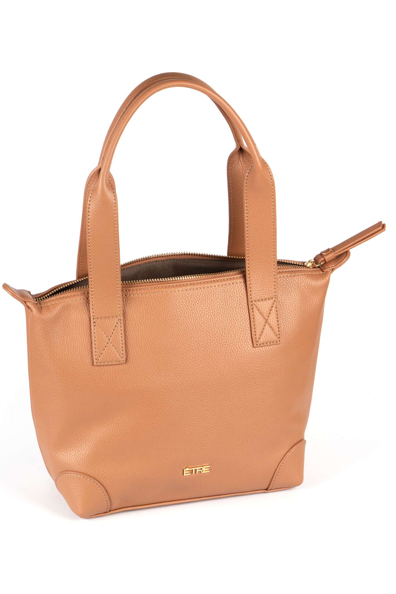 Tan Etre Tan Medium Faux Leather Tote Bag, Image 3 of 3