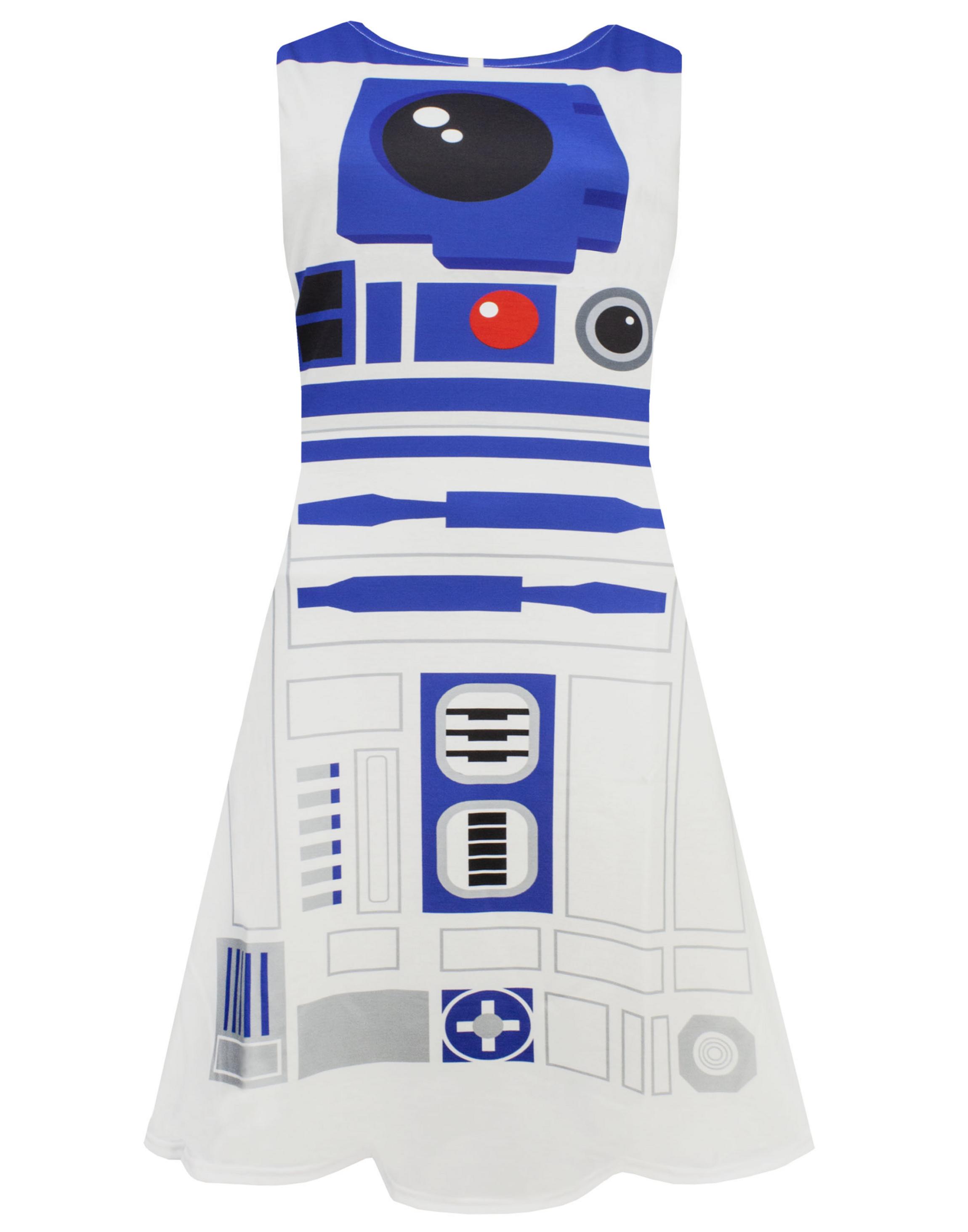 White Star Wars R2D2 Women's Cosplay Costume Dress, Image 4 of 6