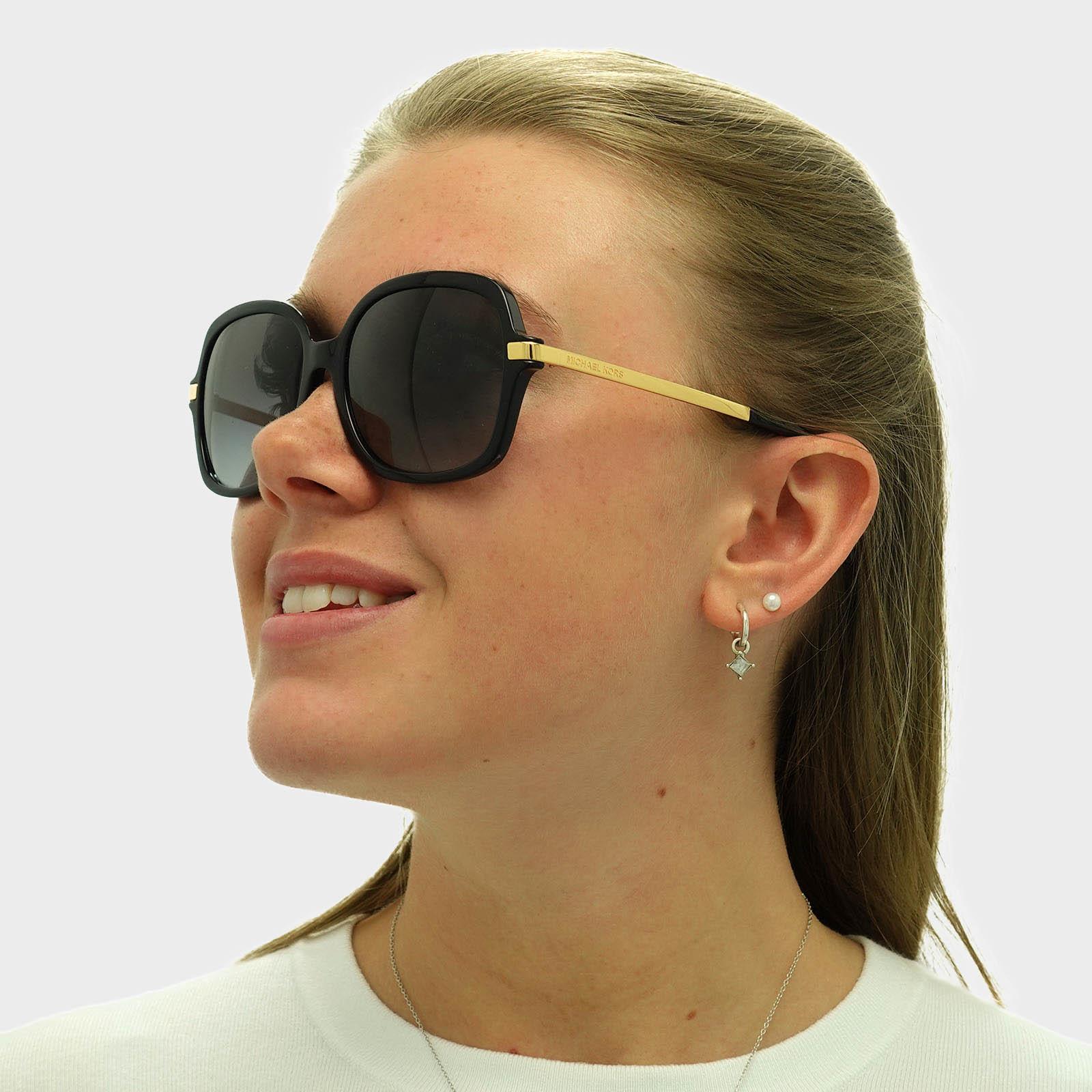 Black Michael Kors Black Square Black Gold Light Grey Gradient Sunglasses, Image 5 of 6