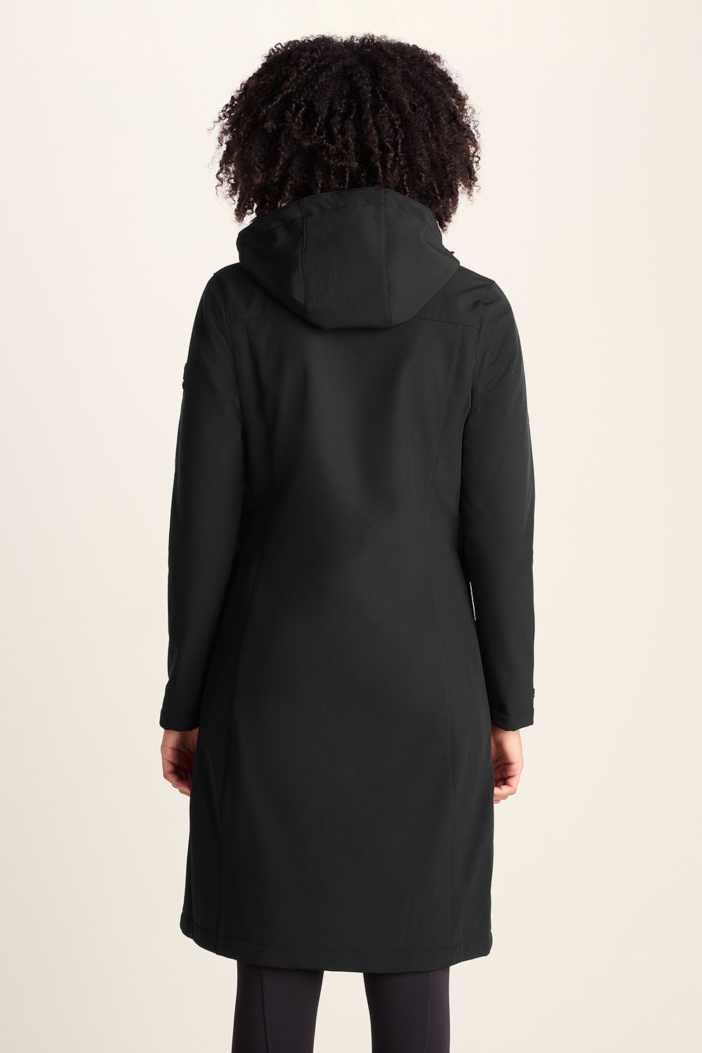 Black Marina Long Water Resistant Softshell Jacket, Image 3 of 5