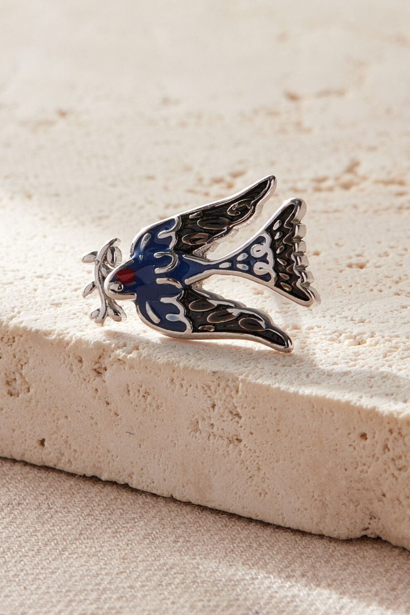 Silver Sterling Silver Dove Of Peace Studs, Image 3 of 3