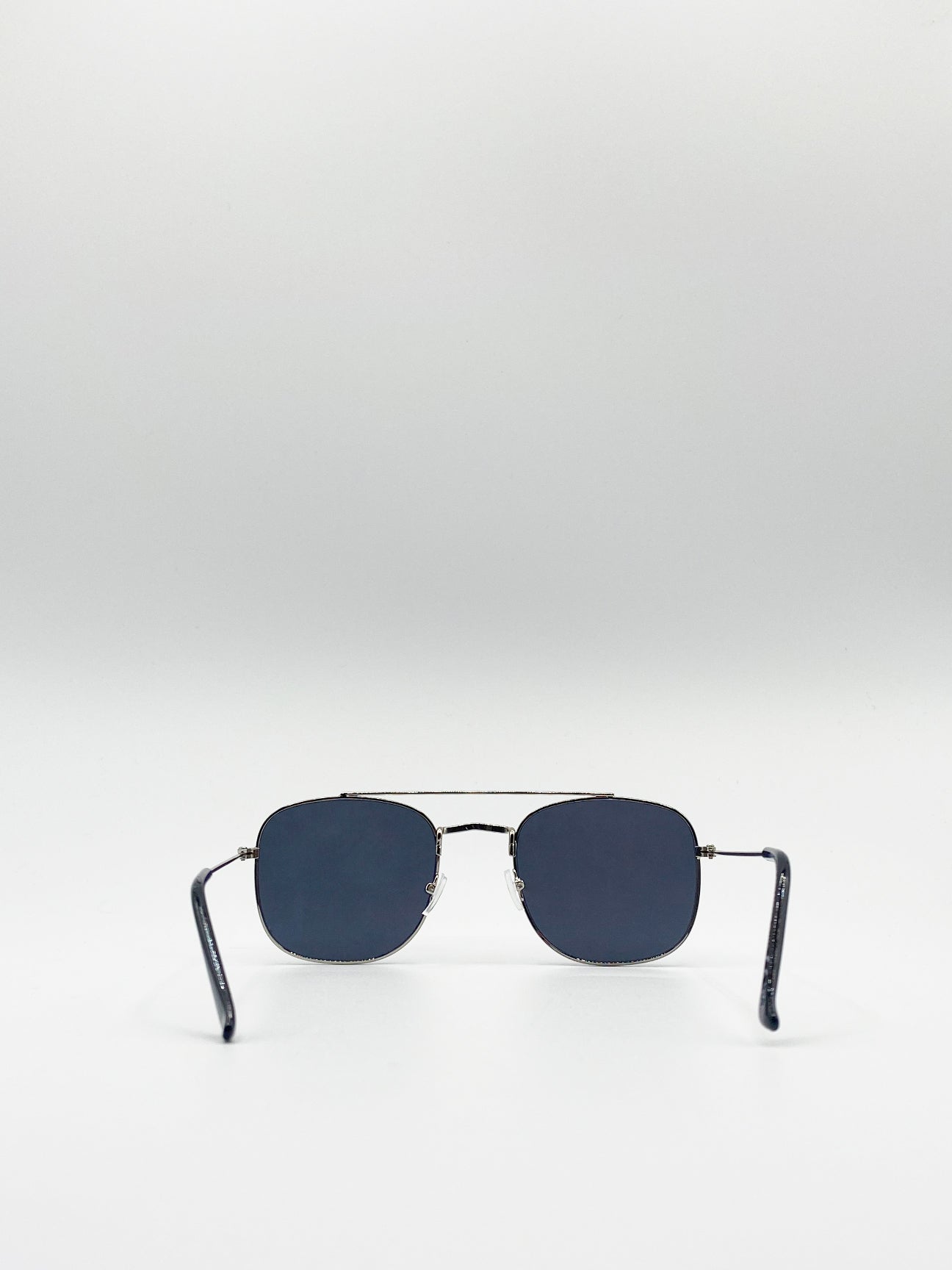Silver Aviator Style Double Bridge Sunglasses, Image 4 of 4