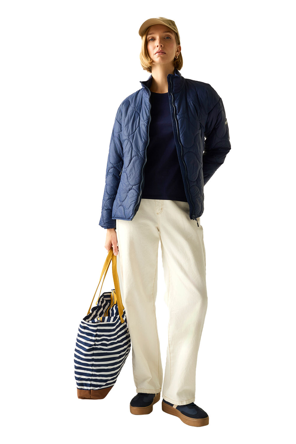 Navy Carlotte Quilted Padded Jacket, Image 5 of 5