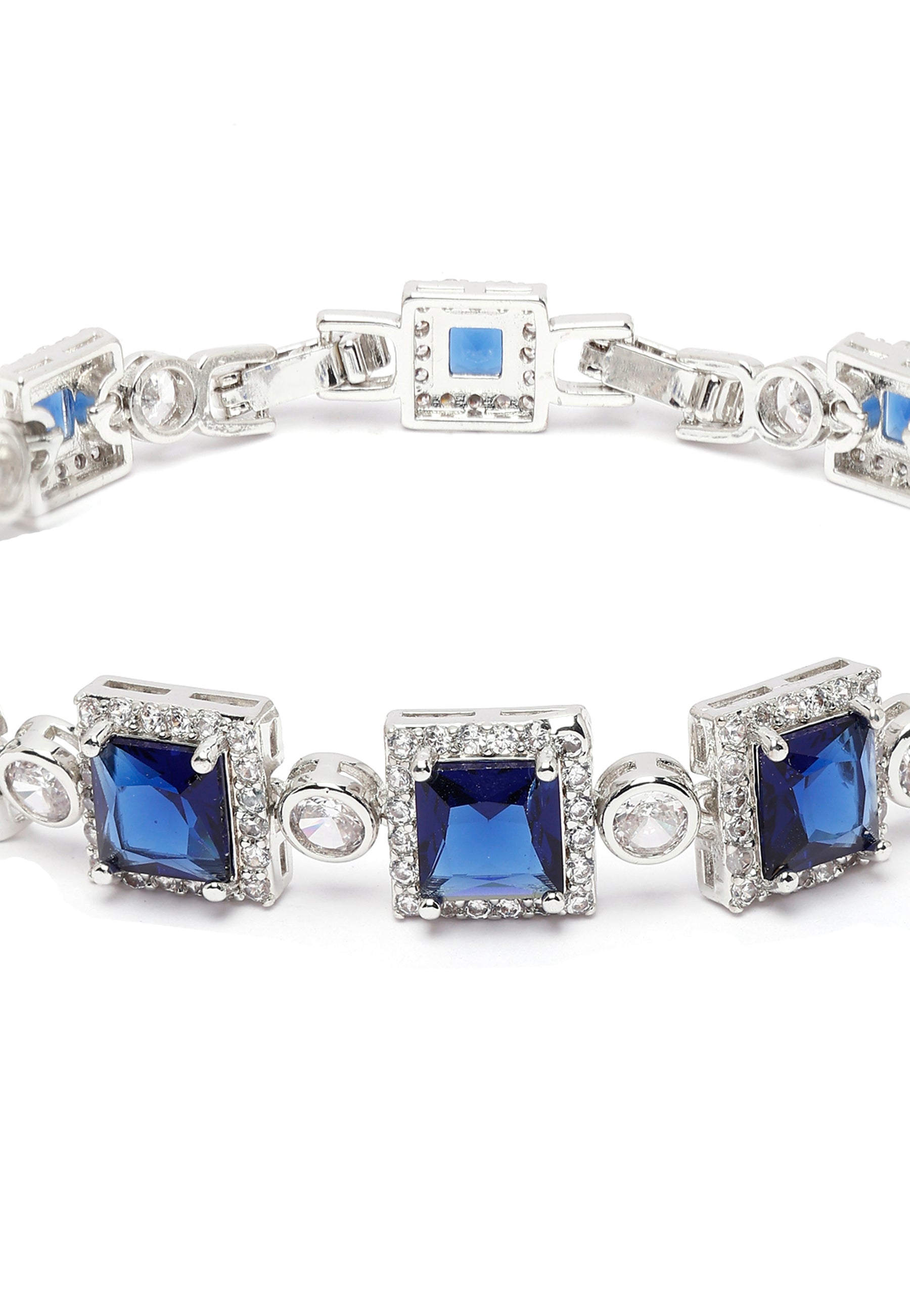 Blue Diva Square Box Chain Bracelet, Image 4 of 6