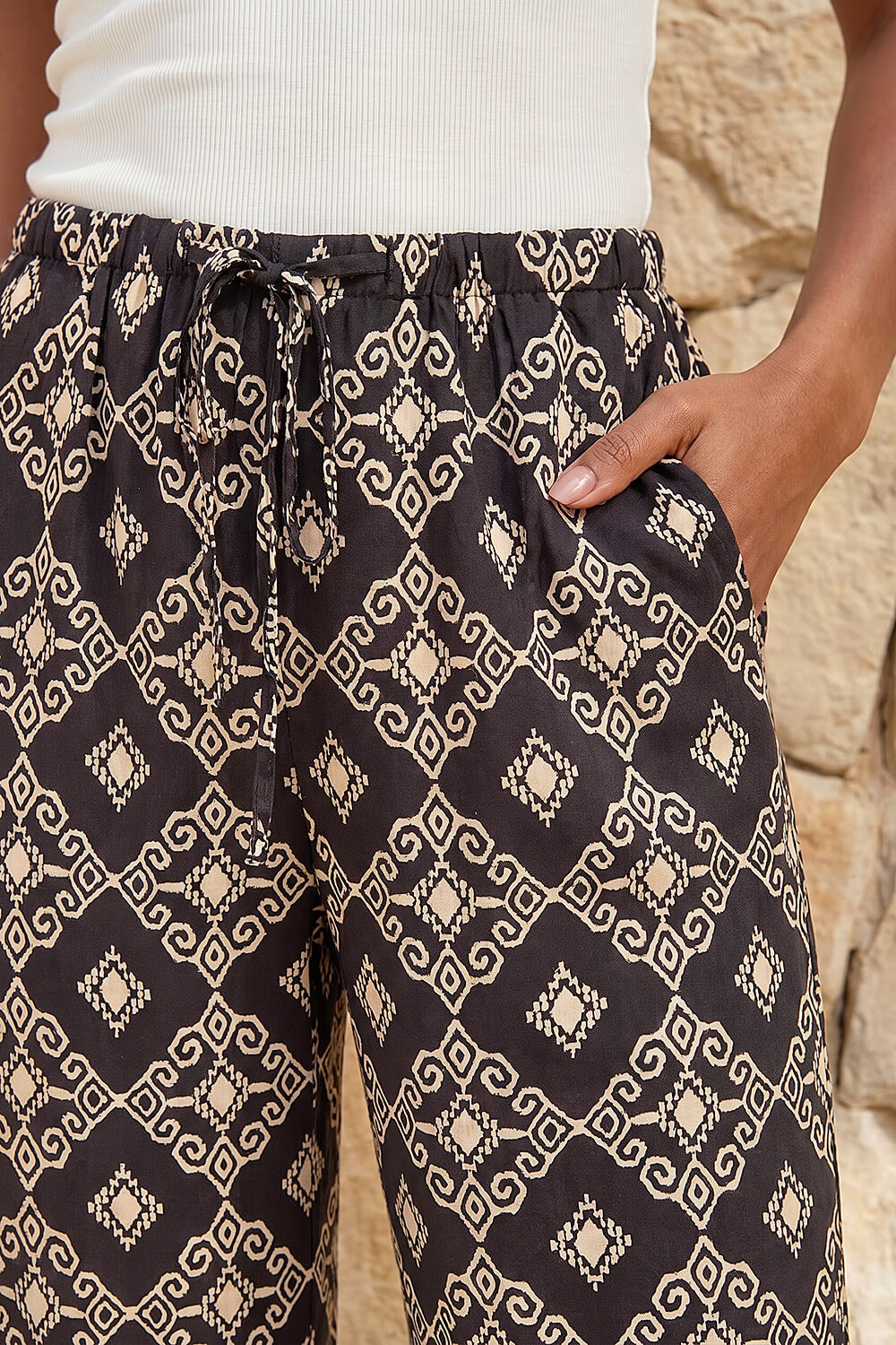Black Petite Geometric Trouser, Image 5 of 4