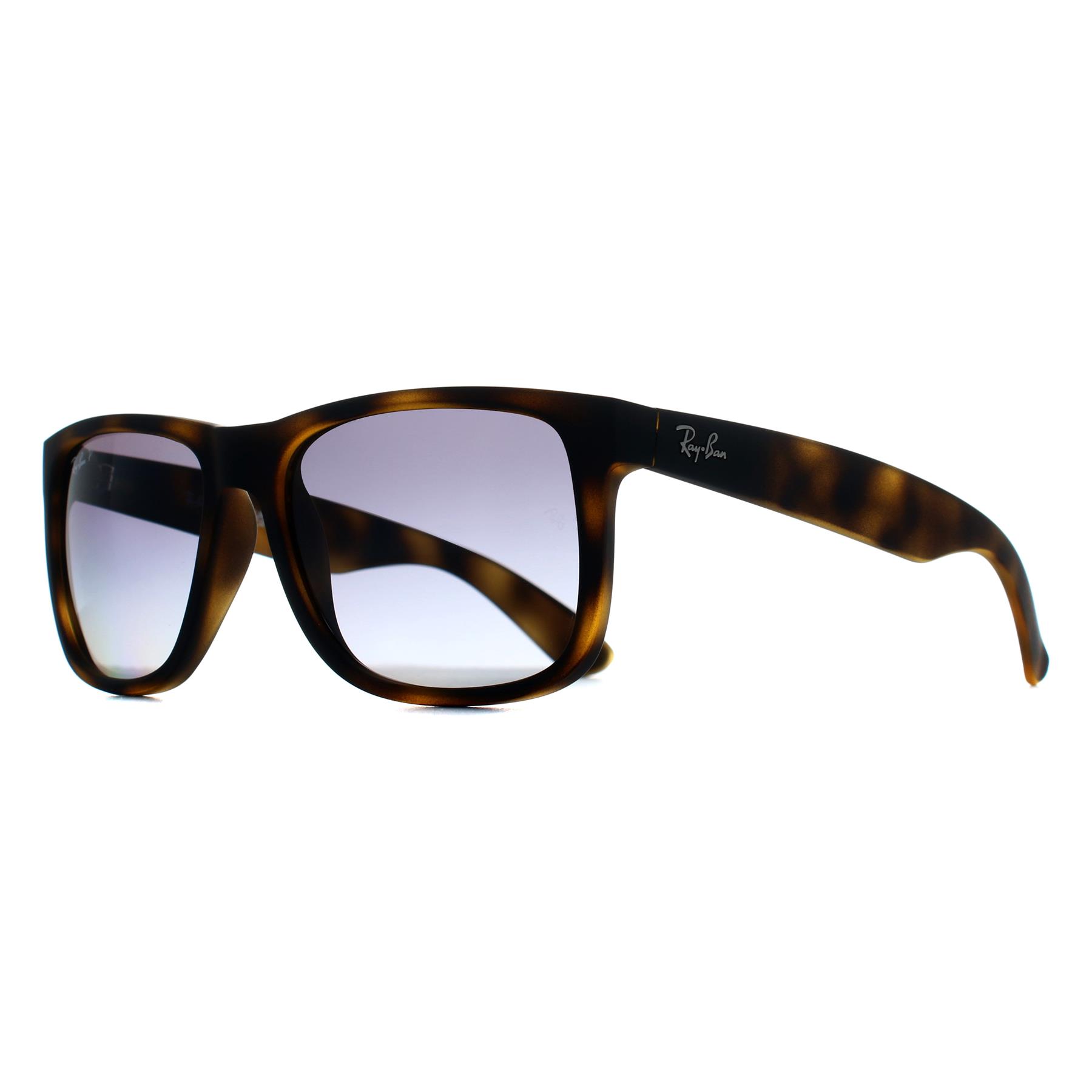 Brown Rectangle Matte Havana Blue Gradient Polarized RB4165 Justin, Image 2 of 3