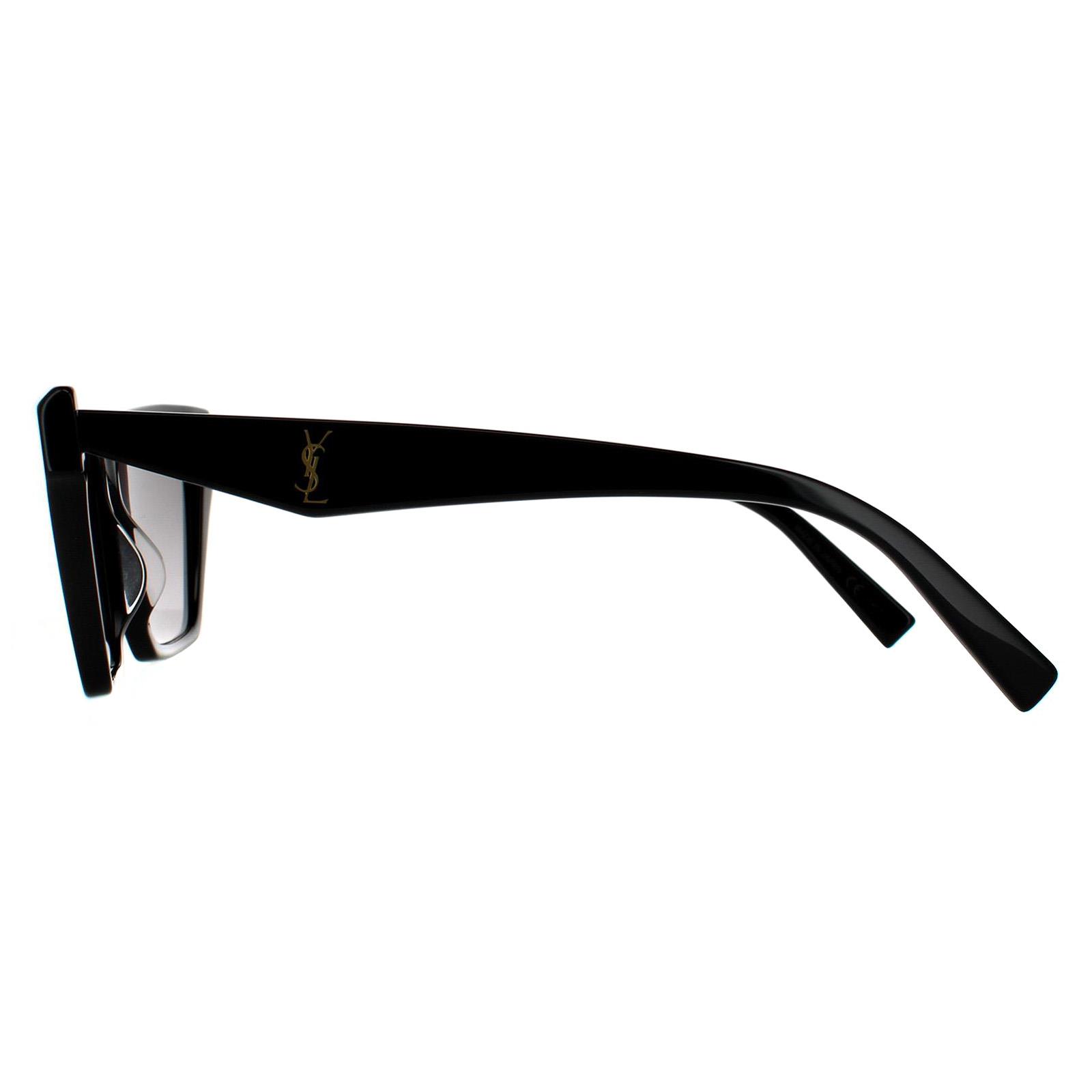 Black Saint Laurent Black Cat Eye Black Grey Gradient Sunglasses, Image 3 of 6