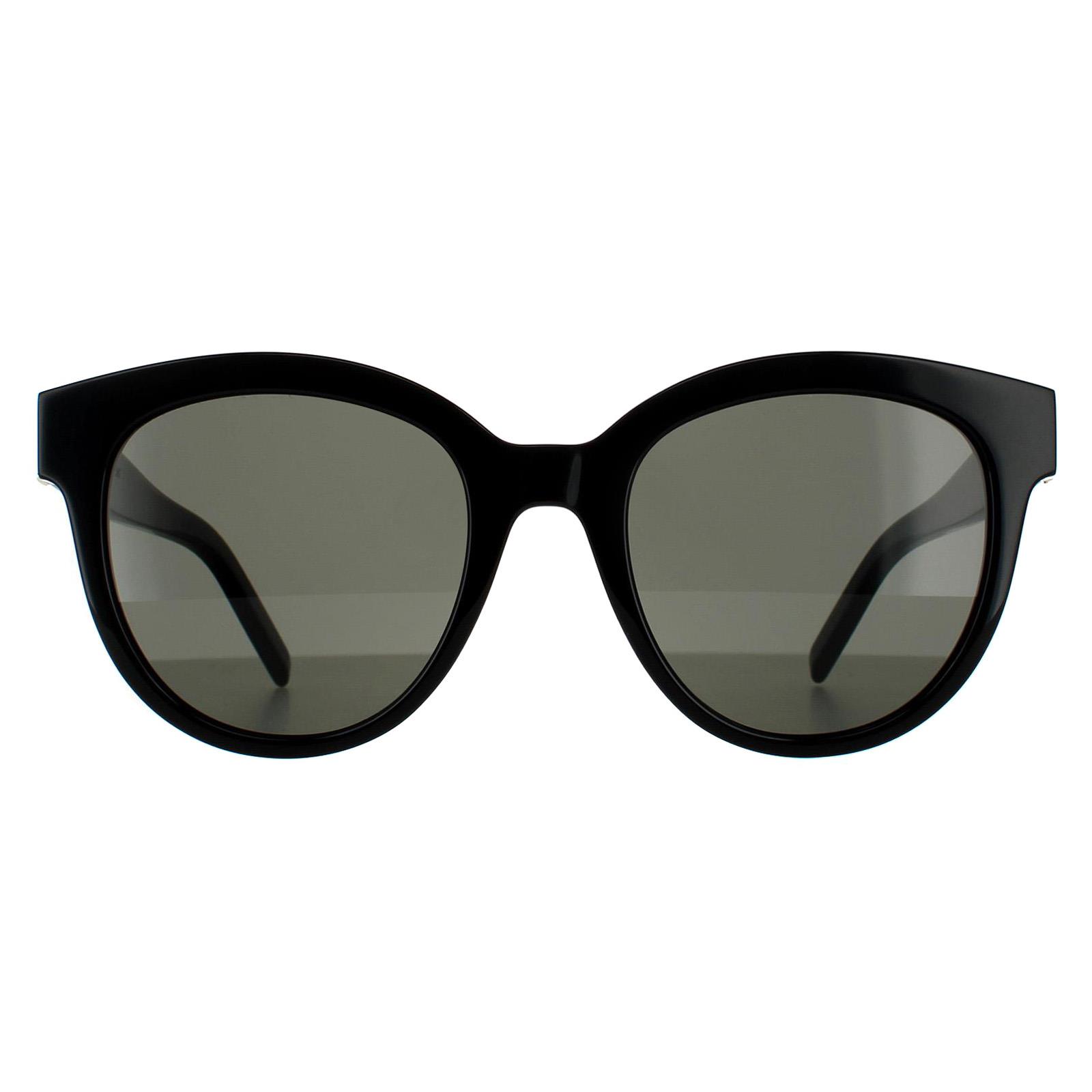 Black Saint Laurent Black Round Black Grey Sunglasses, Image 1 of 6