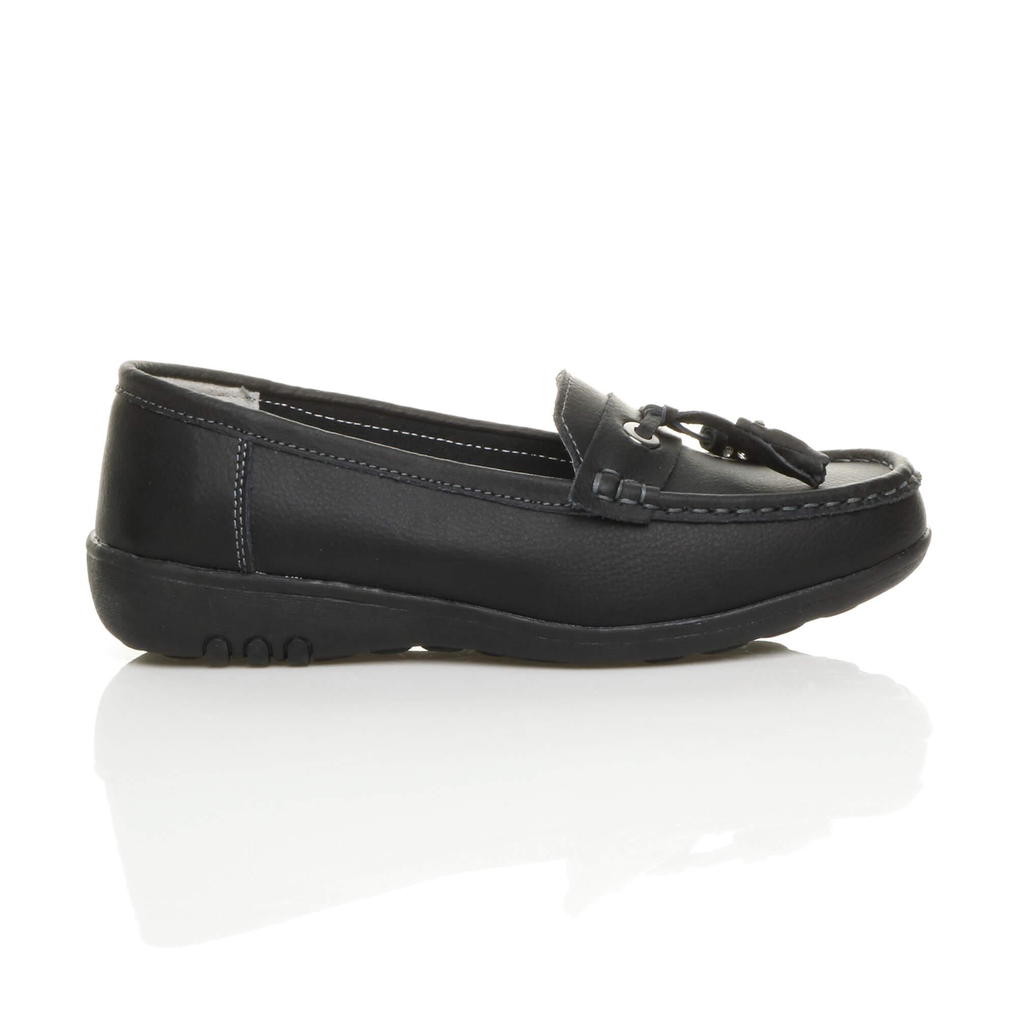 Black Comfort Boat Shoes Loafers, Image 2 of 8