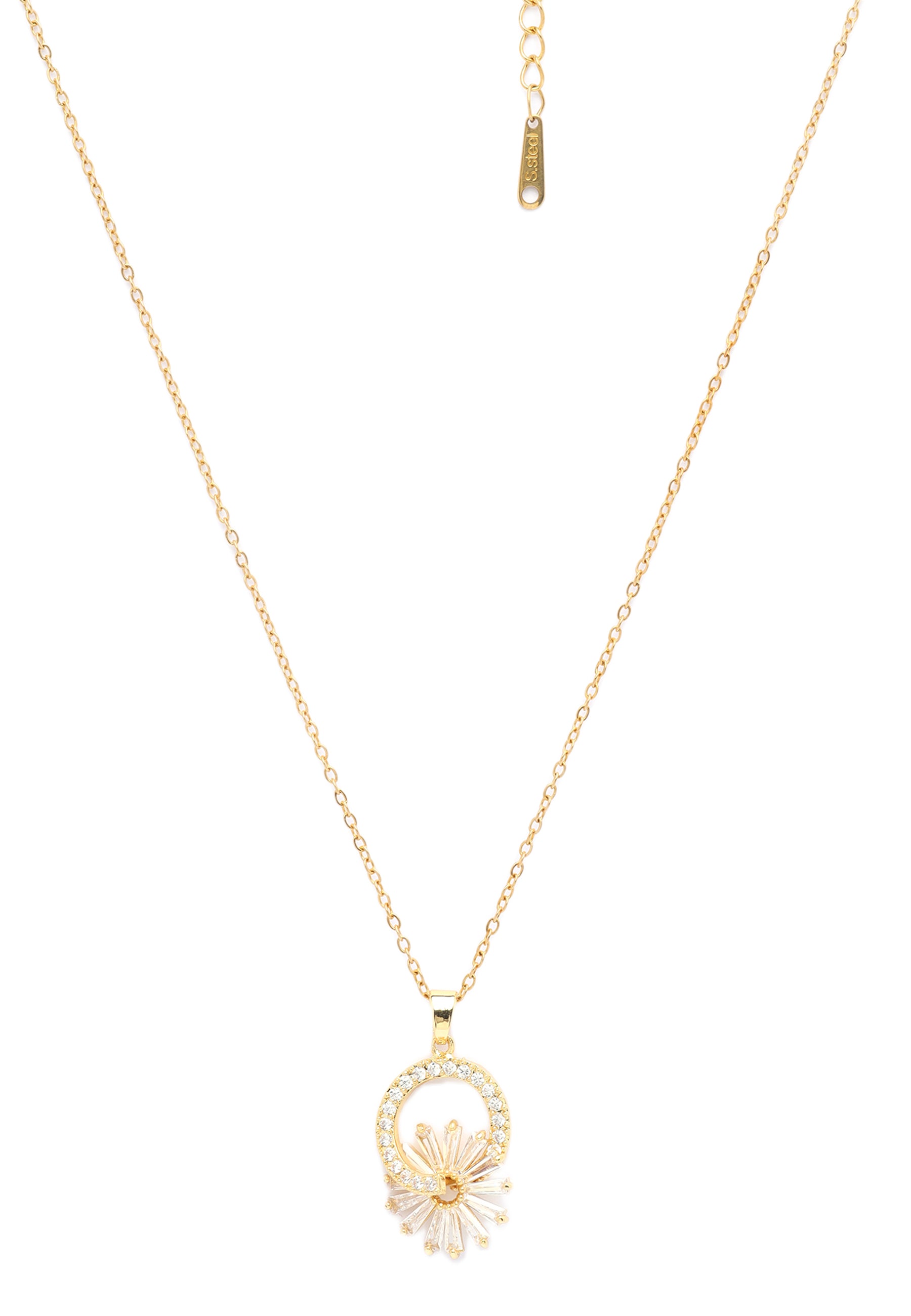 Metallic Golden Sunburst Necklace