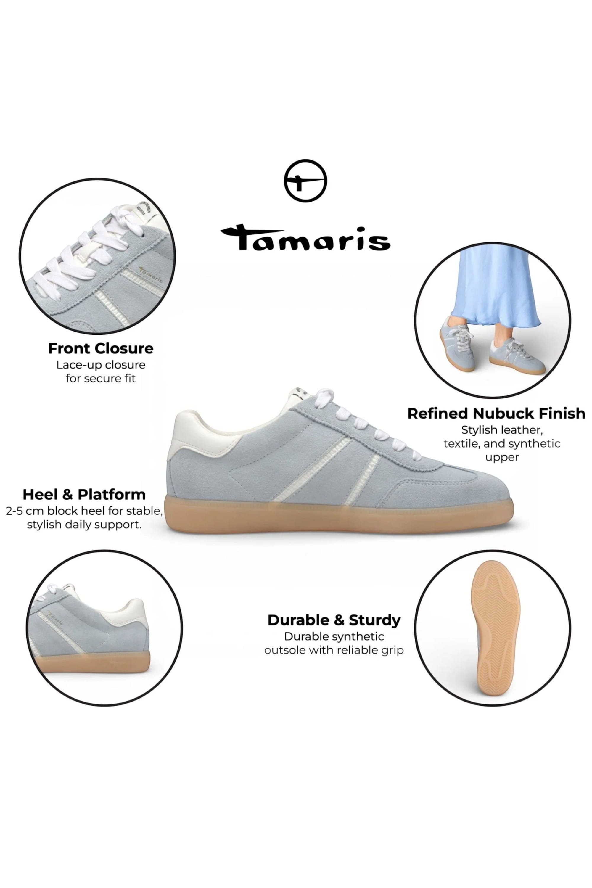 Blue Tamaris Blue Tamaris Womens Blue White  Sneakers, Image 2 of 8