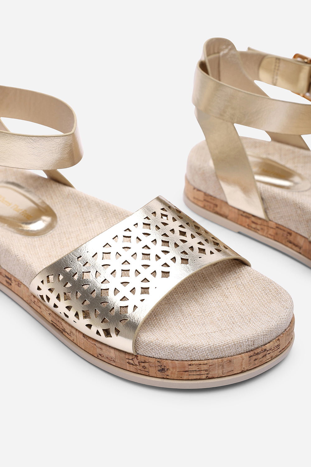 Gold Where's That From Gold Banyan Double Strap Flatform Sandal, Image 5 of 6
