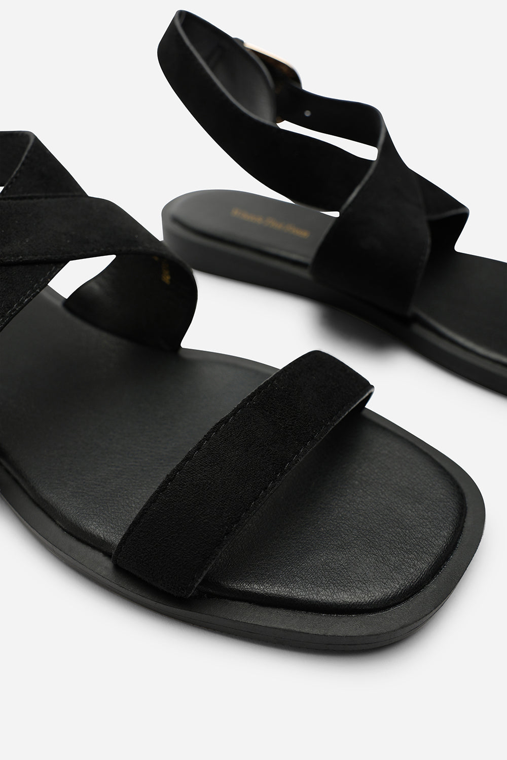 Black Canopy Cross Over Strap Sandal, Image 5 of 6