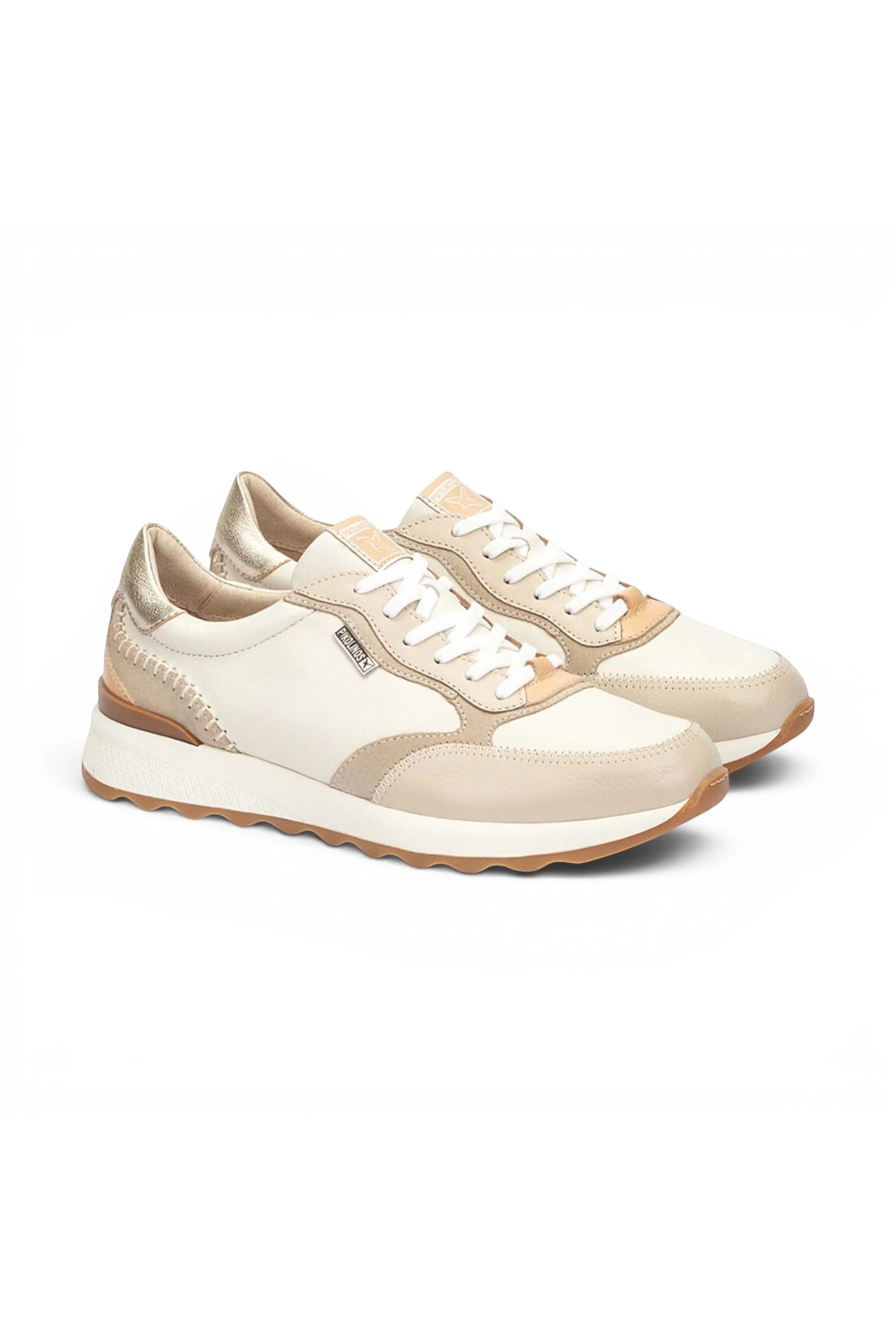 Beige Womens Sneaker Trainers Shoes-W1M-6625C1, Image 4 of 8